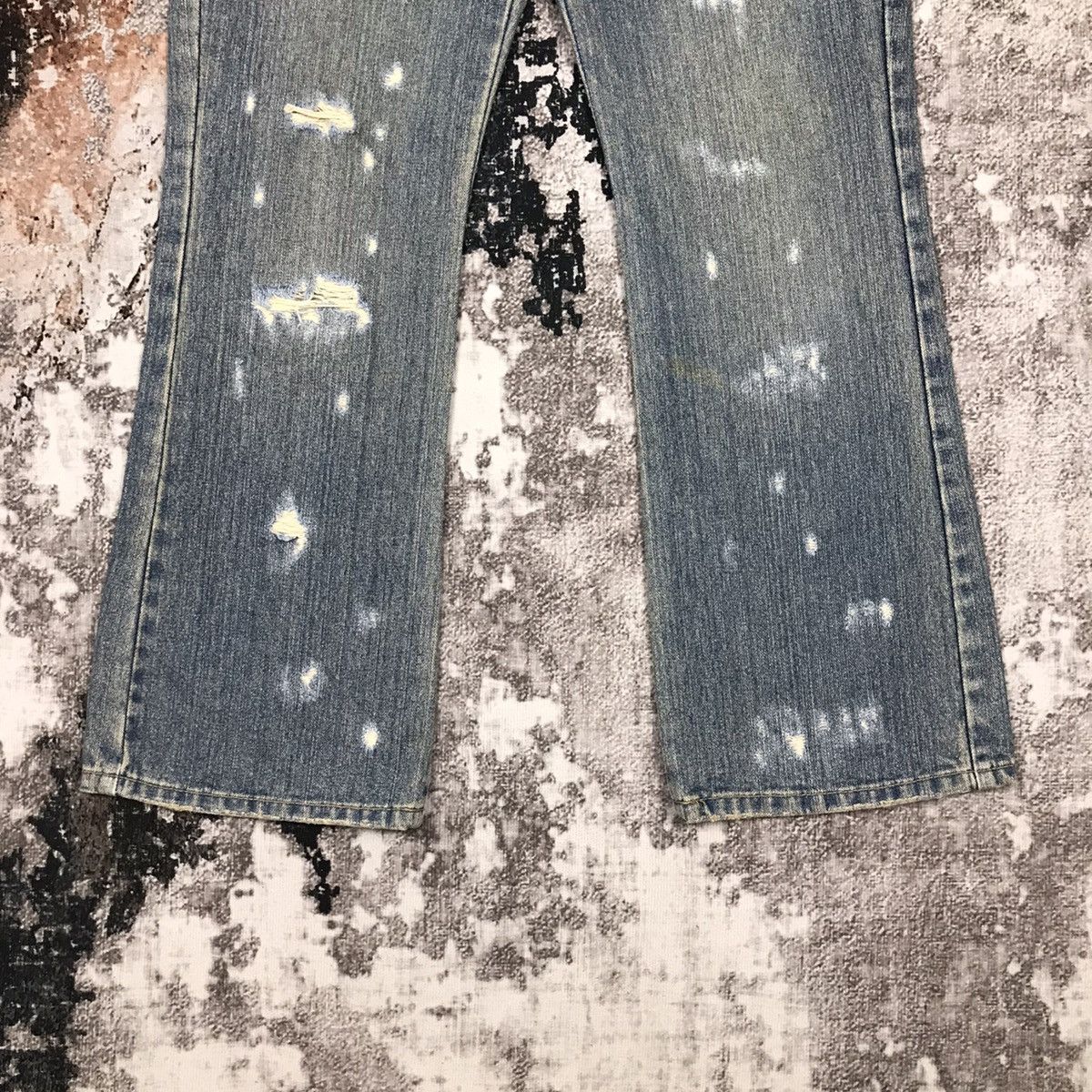 Japanese Brand × Vintage Vintage Japanese Livre Claire Flare Distressed Design Jeans Size 31" - 6 Thumbnail