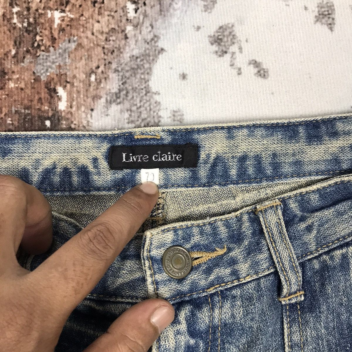 Japanese Brand × Vintage Vintage Japanese Livre Claire Flare Distressed Design Jeans Size 31" - 4 Thumbnail