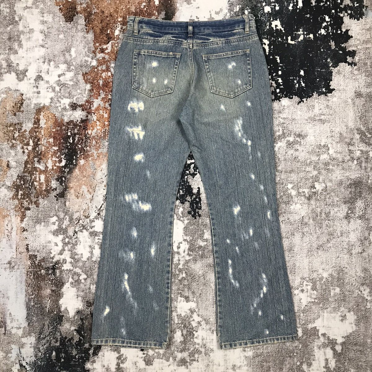 Japanese Brand × Vintage Vintage Japanese Livre Claire Flare Distressed Design Jeans Size 31" - 7 Thumbnail
