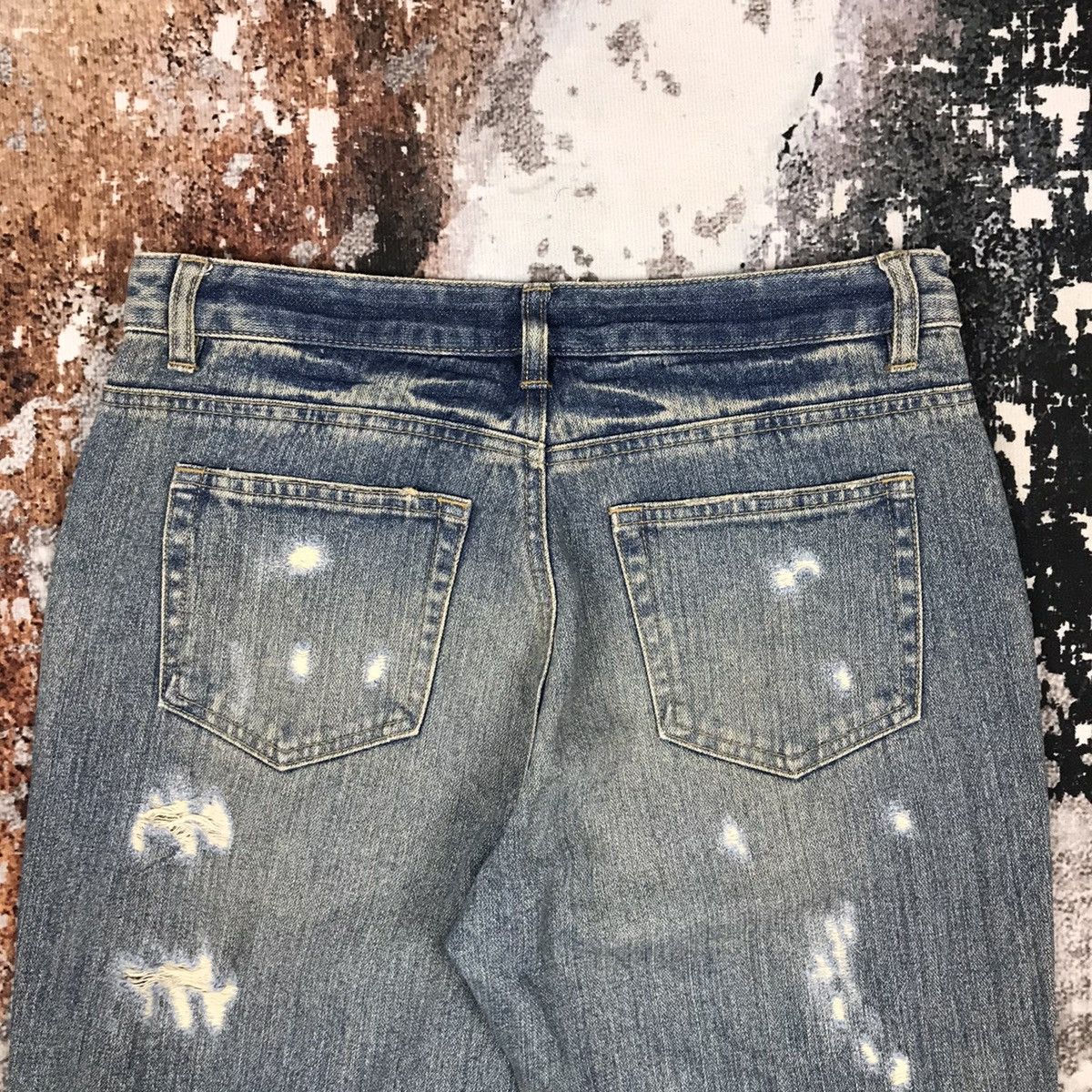 Japanese Brand × Vintage Vintage Japanese Livre Claire Flare Distressed Design Jeans Size 31" - 9 Thumbnail