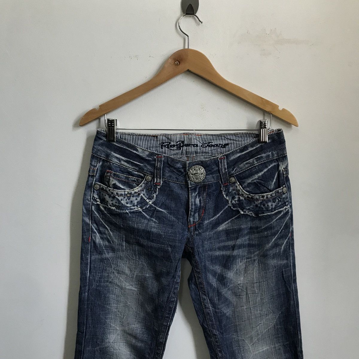 Japanese Brand Riobera Flare Denim Jeans Size US 31 - 3 Thumbnail