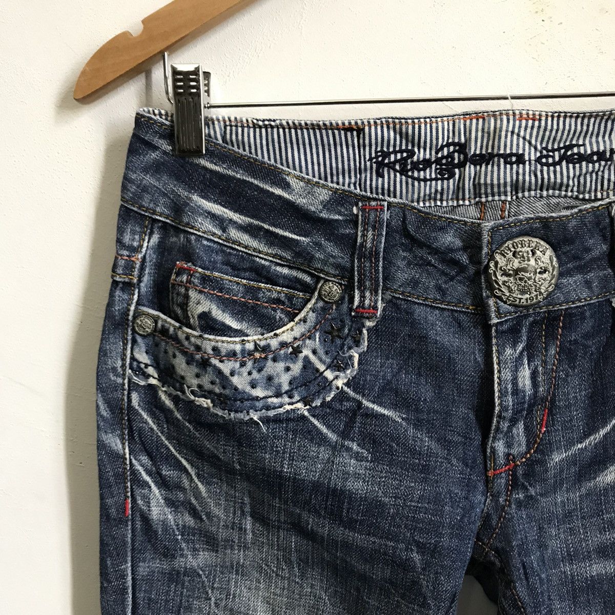 Japanese Brand Riobera Flare Denim Jeans Size US 31 - 5 Thumbnail