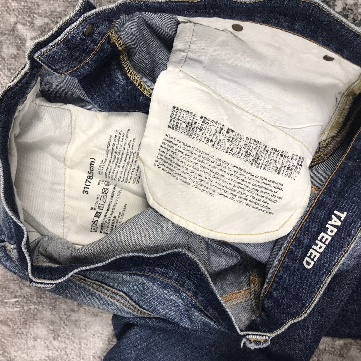 GU × Japanese Brand Vintage G.U Japan Distressed Light Wash Denim Skinny Jeans Size US 33 - 14 Thumbnail