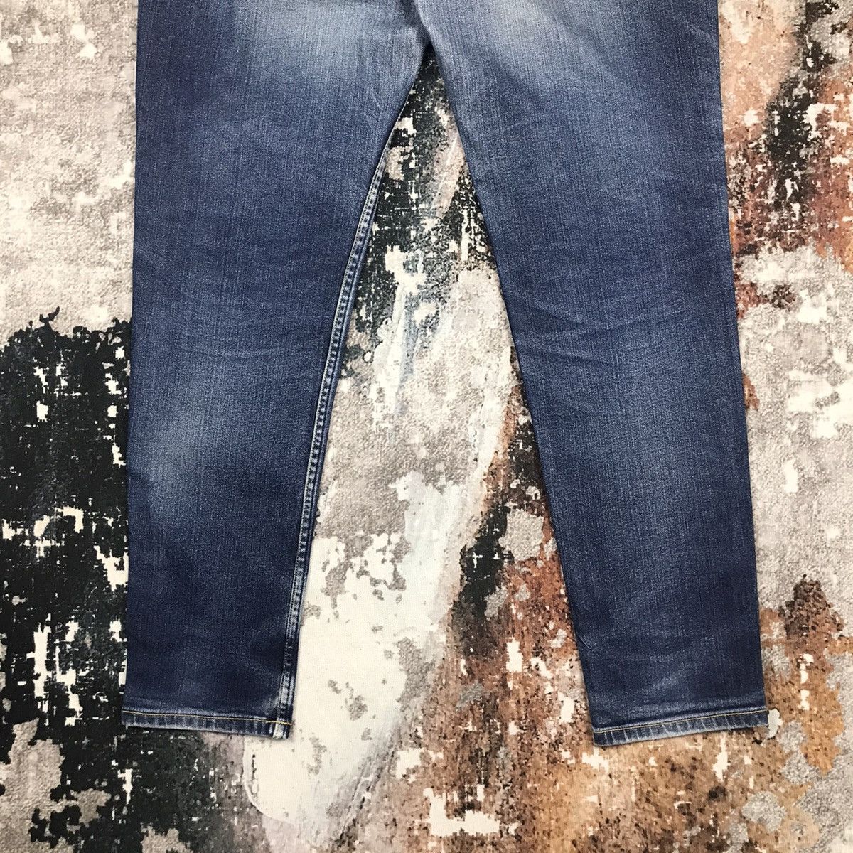 GU × Japanese Brand Vintage G.U Japan Distressed Light Wash Denim Skinny Jeans Size US 33 - 10 Thumbnail