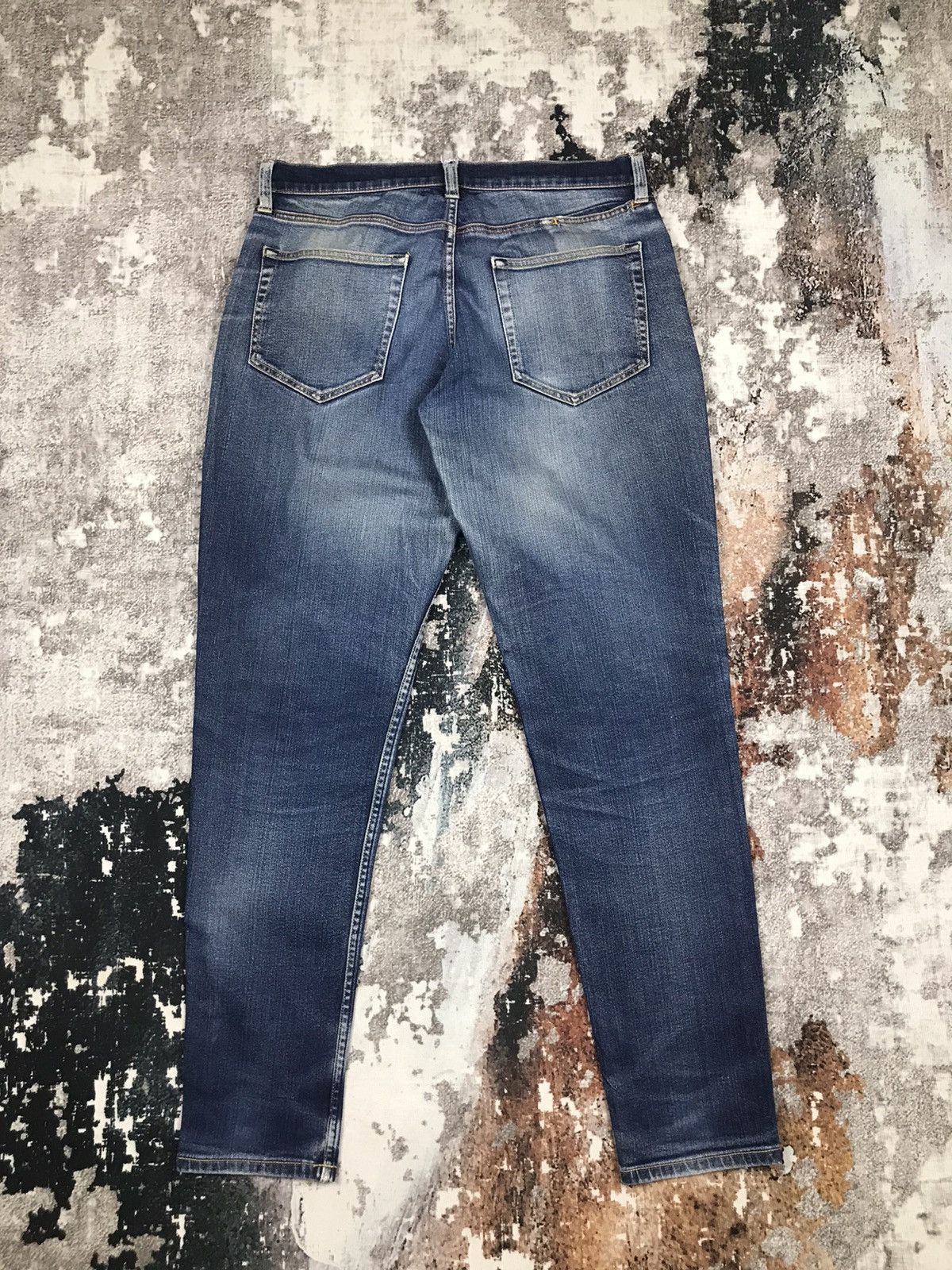 GU × Japanese Brand Vintage G.U Japan Distressed Light Wash Denim Skinny Jeans Size US 33 - 7 Thumbnail
