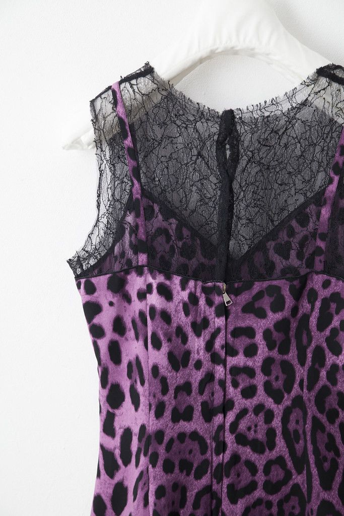 Dolce & Gabbana Purple leopard & lace top Size S / US 4 / IT 40 - 4 Thumbnail