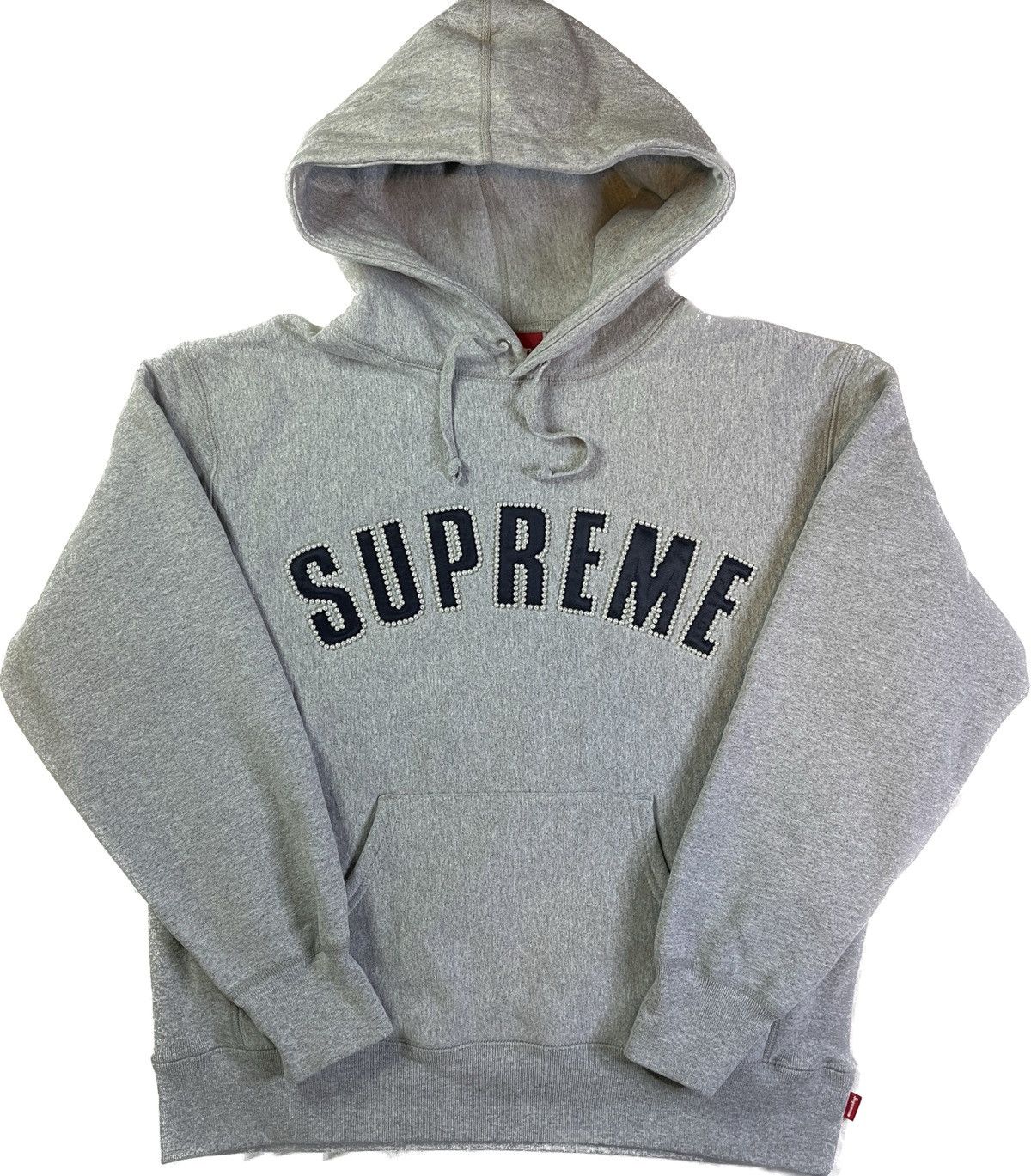 Supreme Supreme Pearl Logo Hooded Sweatshirt Heather Grey | Grailed