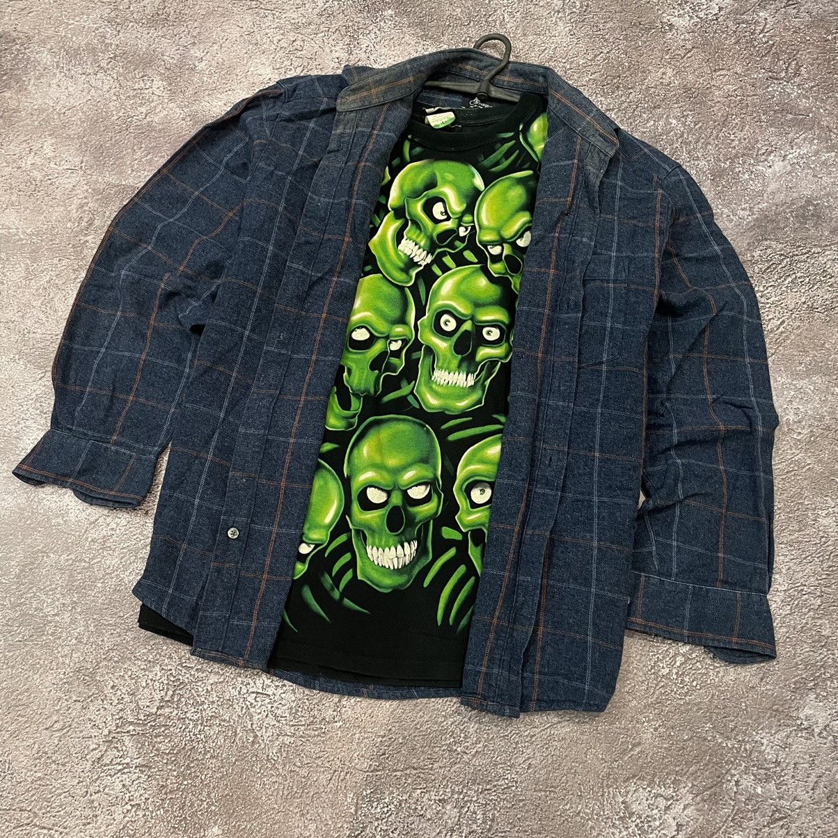 Flannel vintage flannel shirt checkered plaid streetwear 90s Y2K Size US XL / EU 56 / 4 - 2 Thumbnail