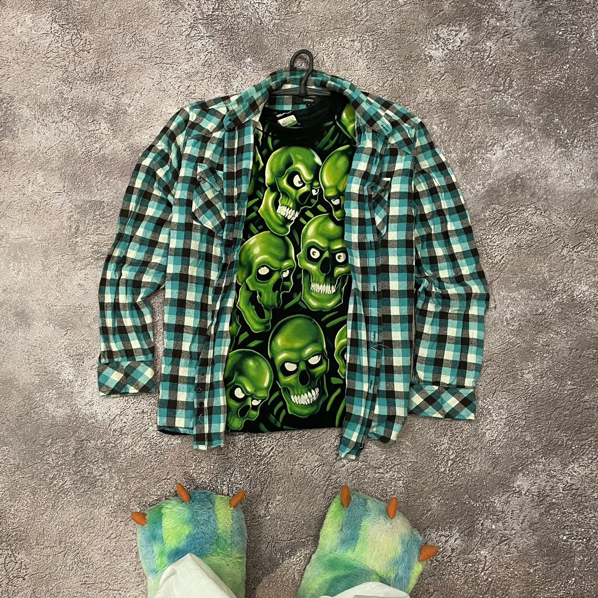 Vintage Vintage 90s Y2K Checkered Plaid Shirt Grunge Streetwear L Size US L / EU 52-54 / 3 - 1 Thumbnail