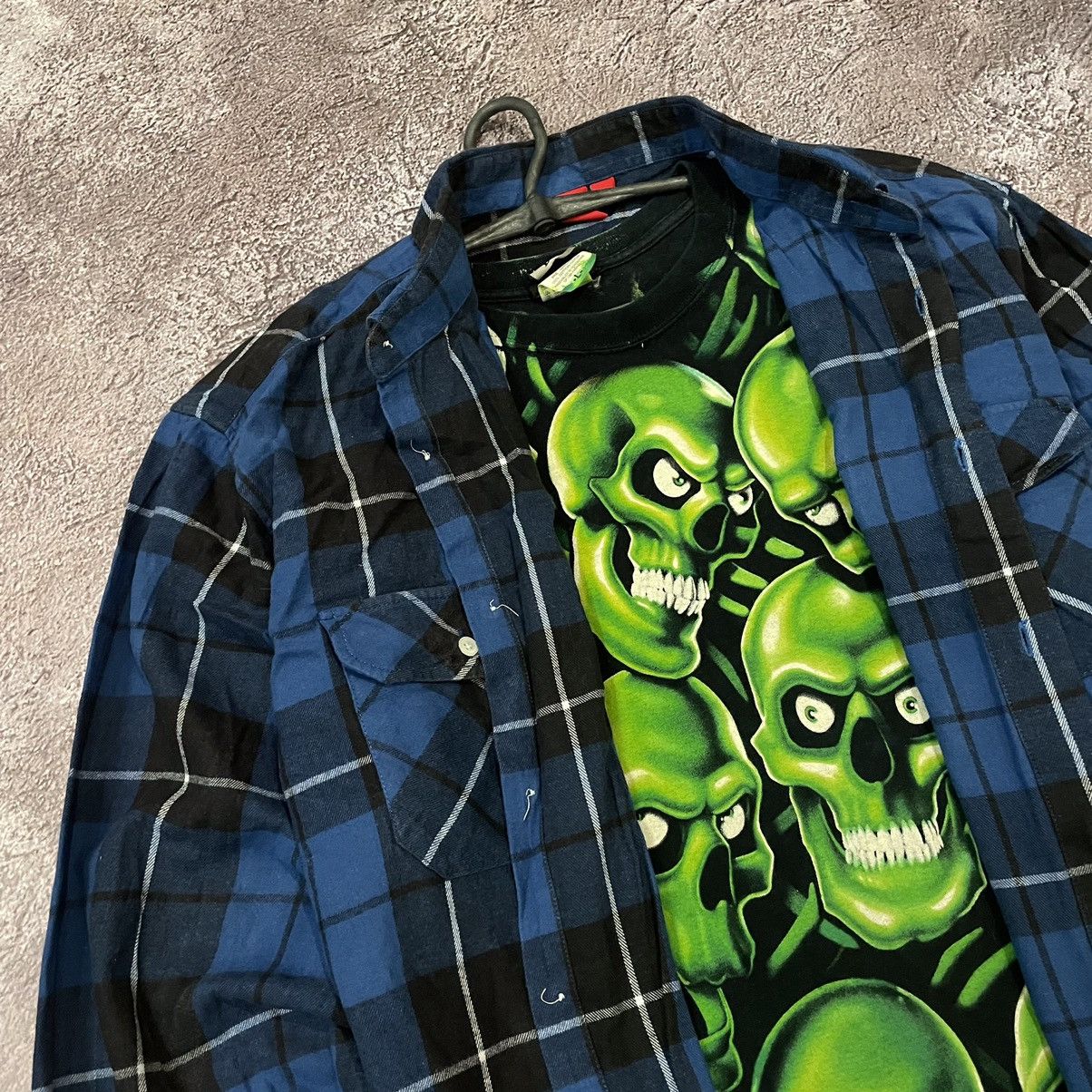 Vintage Vintage 90s Y2K Plaid Shirt Graphic Skate Grunge Thrashed XL Size US XL / EU 56 / 4 - 4 Thumbnail