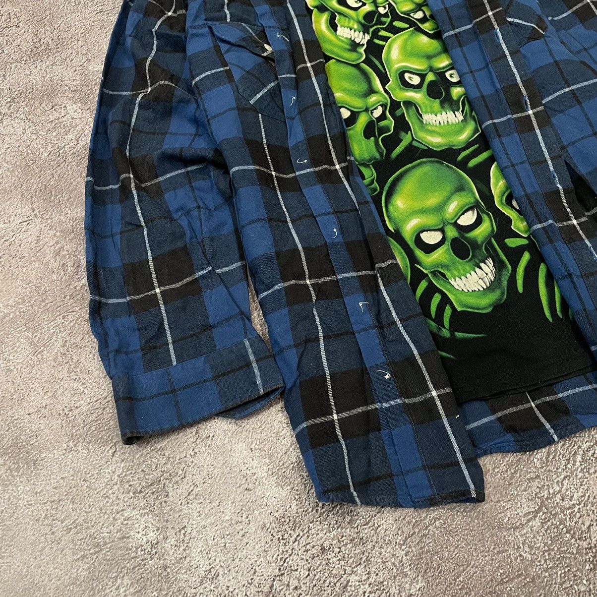 Vintage Vintage 90s Y2K Plaid Shirt Graphic Skate Grunge Thrashed XL Size US XL / EU 56 / 4 - 3 Thumbnail