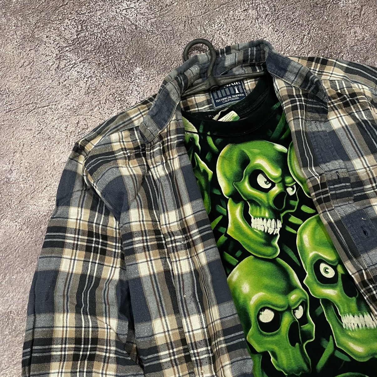 Vintage Vintage 90s Y2K Plaid Shirt Graphic Tee Grunge Streetwear XL Size US XL / EU 56 / 4 - 4 Thumbnail