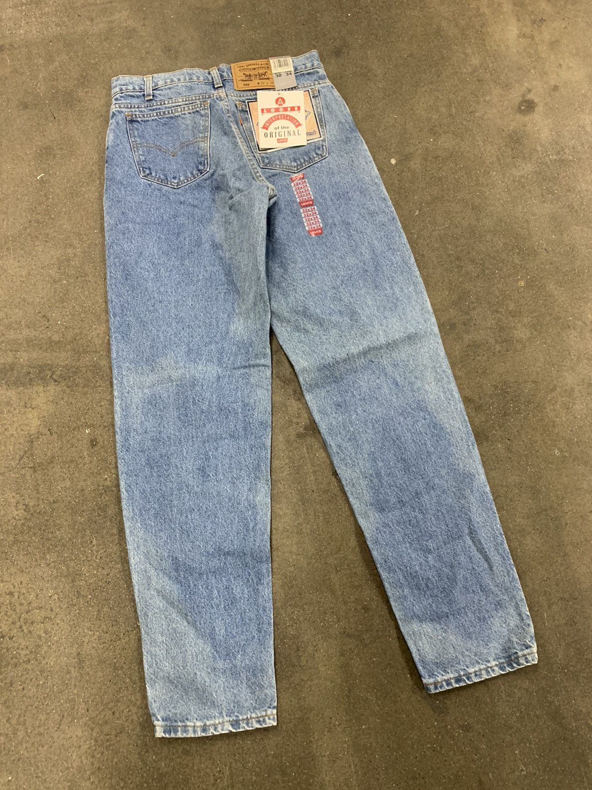 Image of Levis x Vintage Levi’S 550 Deadstock Orange Tab 31X33 Jeans in Blue, Men's