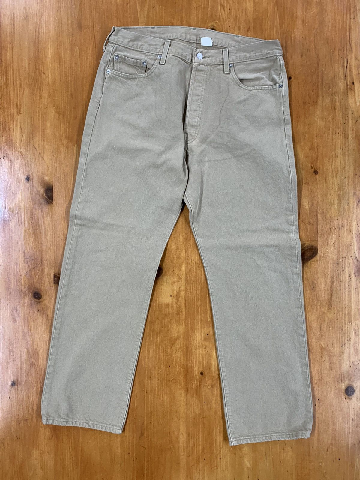 Vintage Vintage 1990s Tan Levi’s 501 Jeans | Grailed