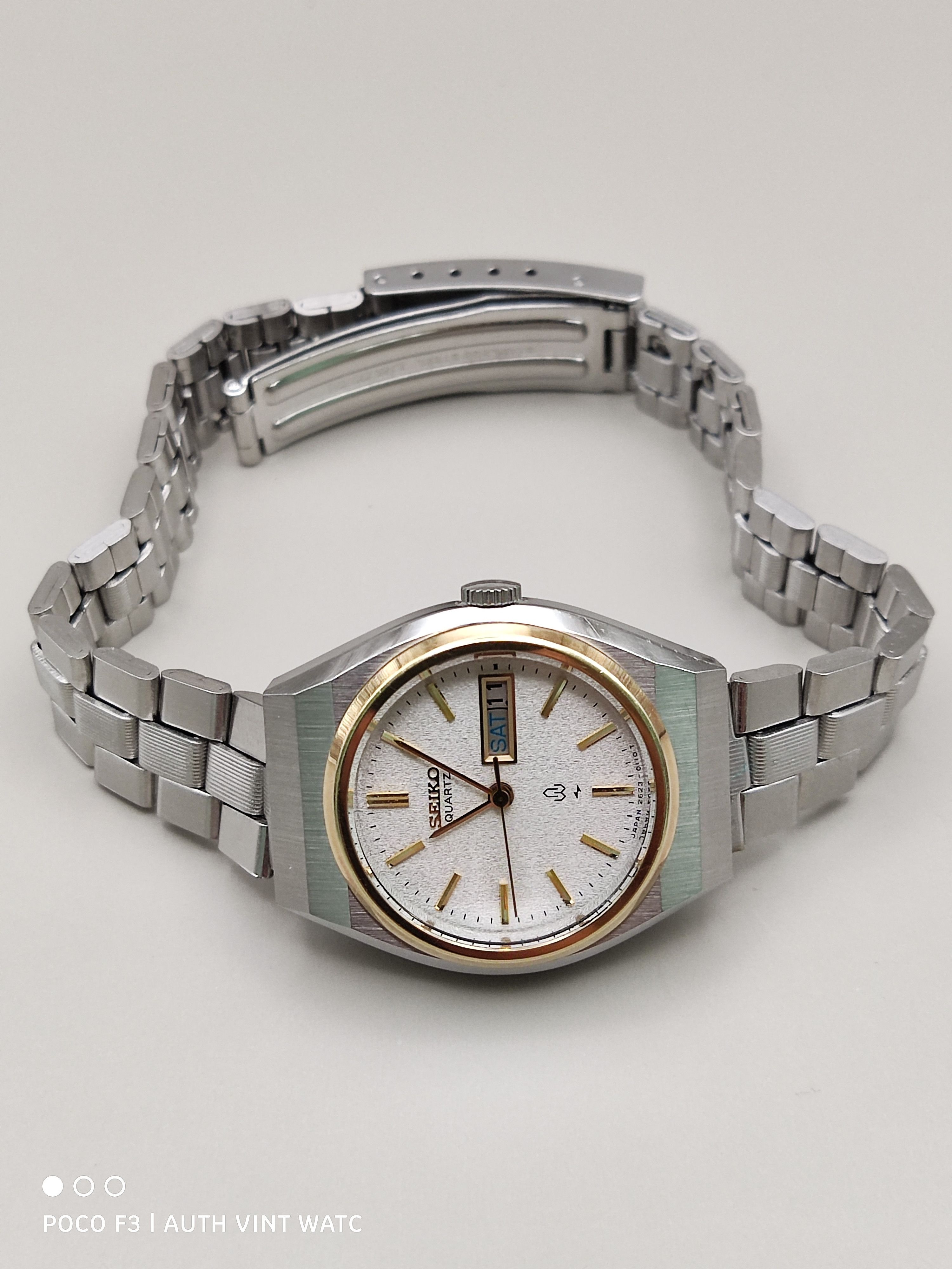 Seiko Authentic Vintage Seiko Quartz 2623 Gold Bezel Ladies Size ONE SIZE - 15 Thumbnail