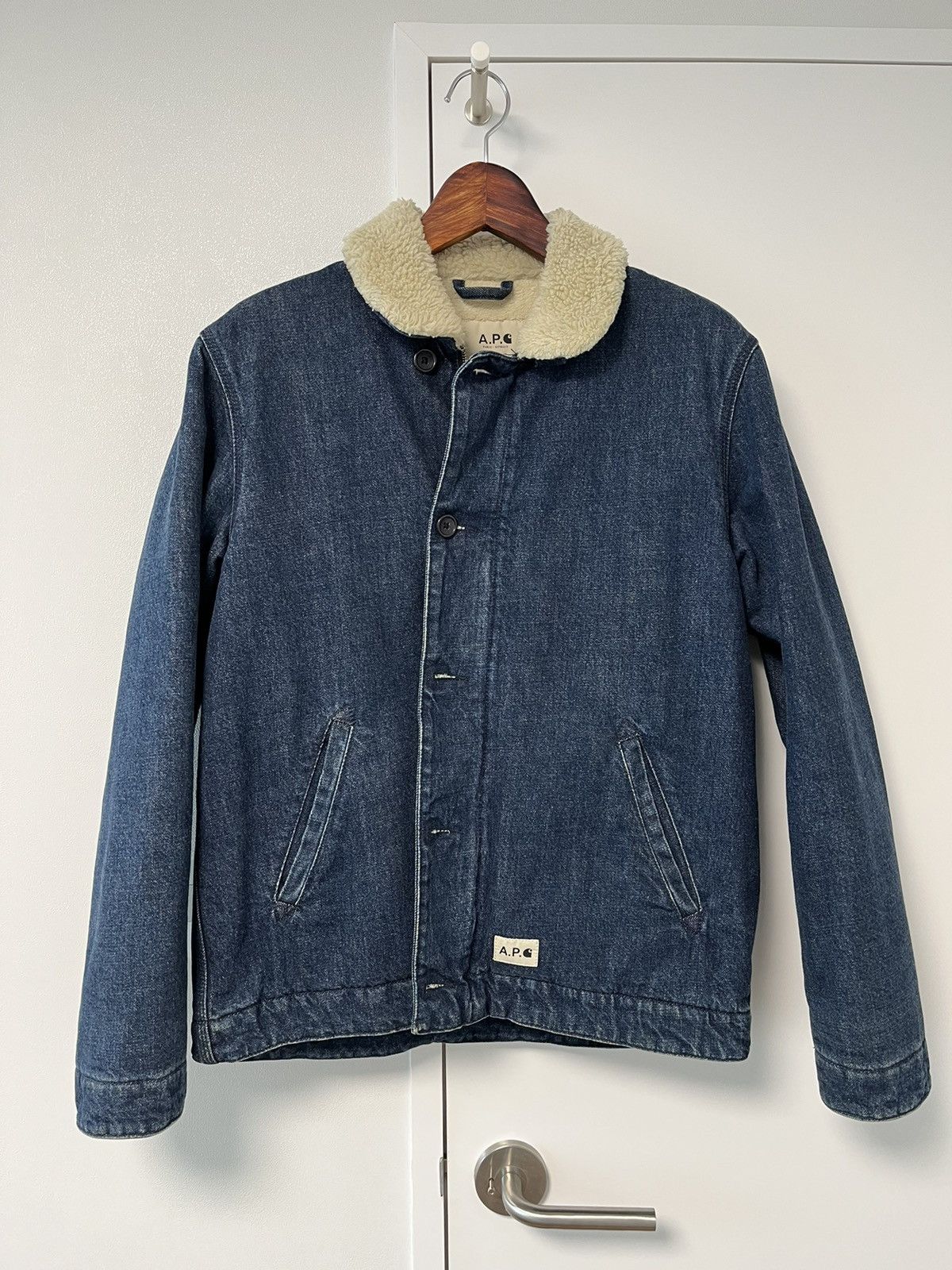 A.P.C. Carhartt x a.p.c bristol denim sherpa jacket | Grailed