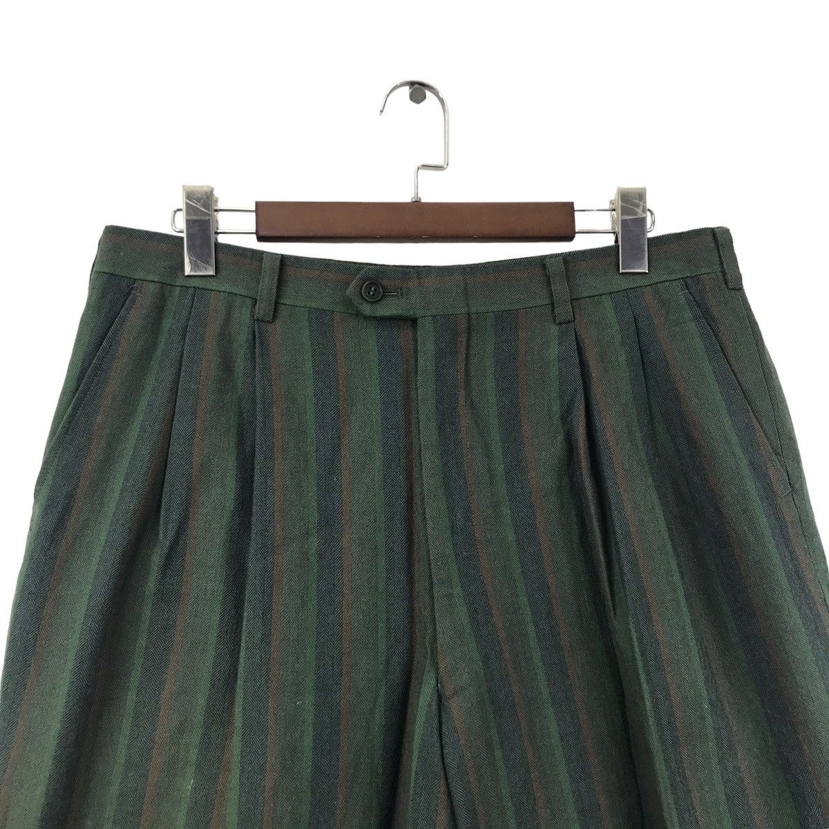 Junko Shimada Mr. JUNKO GOLF Japan Brand Stripes Baggy Wool Trousers Pant Size US 34 / EU 50 - 2 Thumbnail