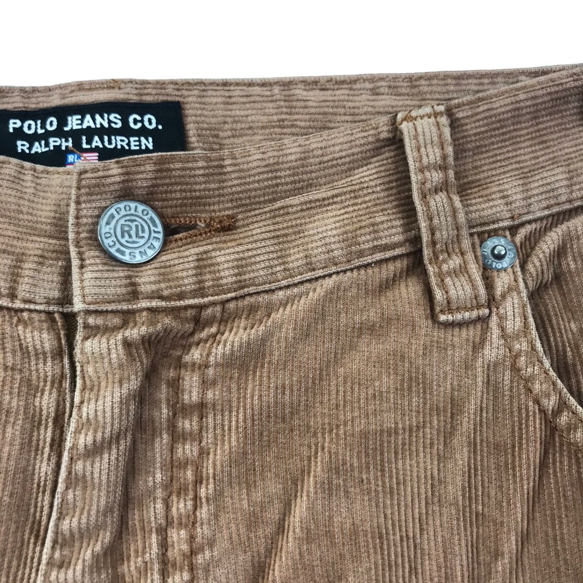 Polo Ralph Lauren POLO JEANS Co. RL Corduroy Straight Cut Brown Jeans Size US 33 - 3 Thumbnail