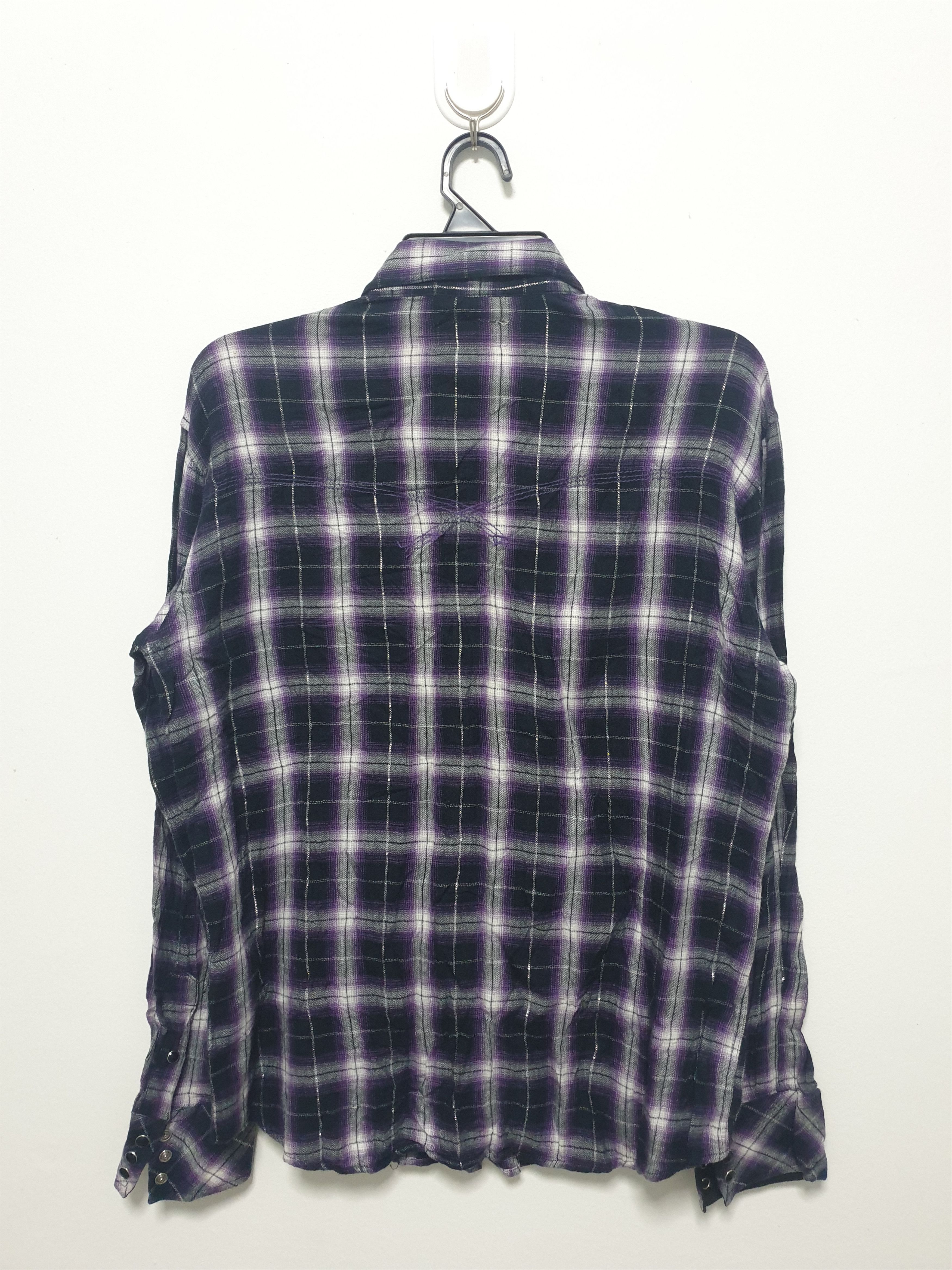 Japanese Brand 💥Glave house checkered purple western shirt Size US L / EU 52-54 / 3 - 8 Thumbnail