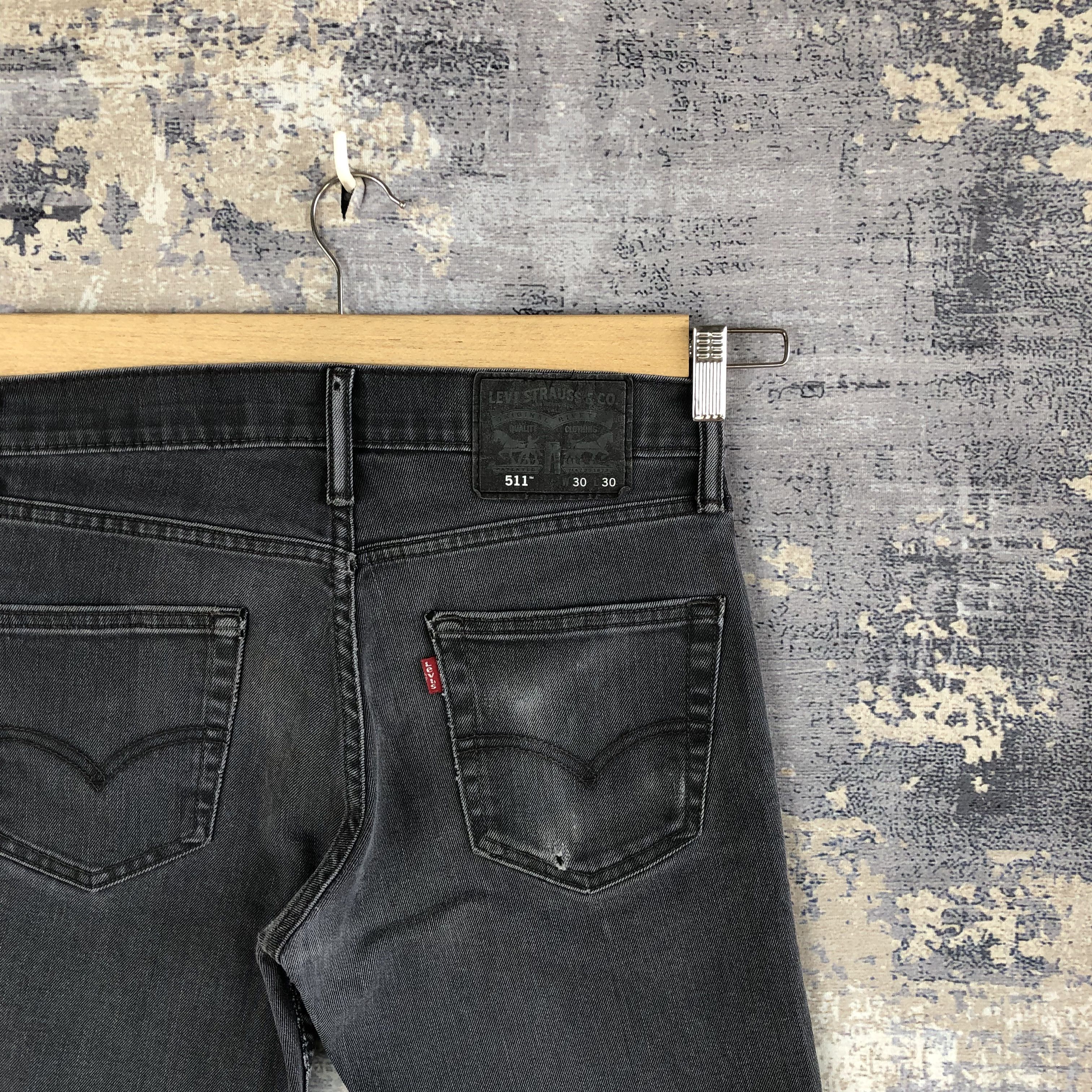 Jean Vintage Levis Faded Black Jeans Levi's 511 Skinny Denim Size 28" / US 6 / IT 42 - 7 Thumbnail