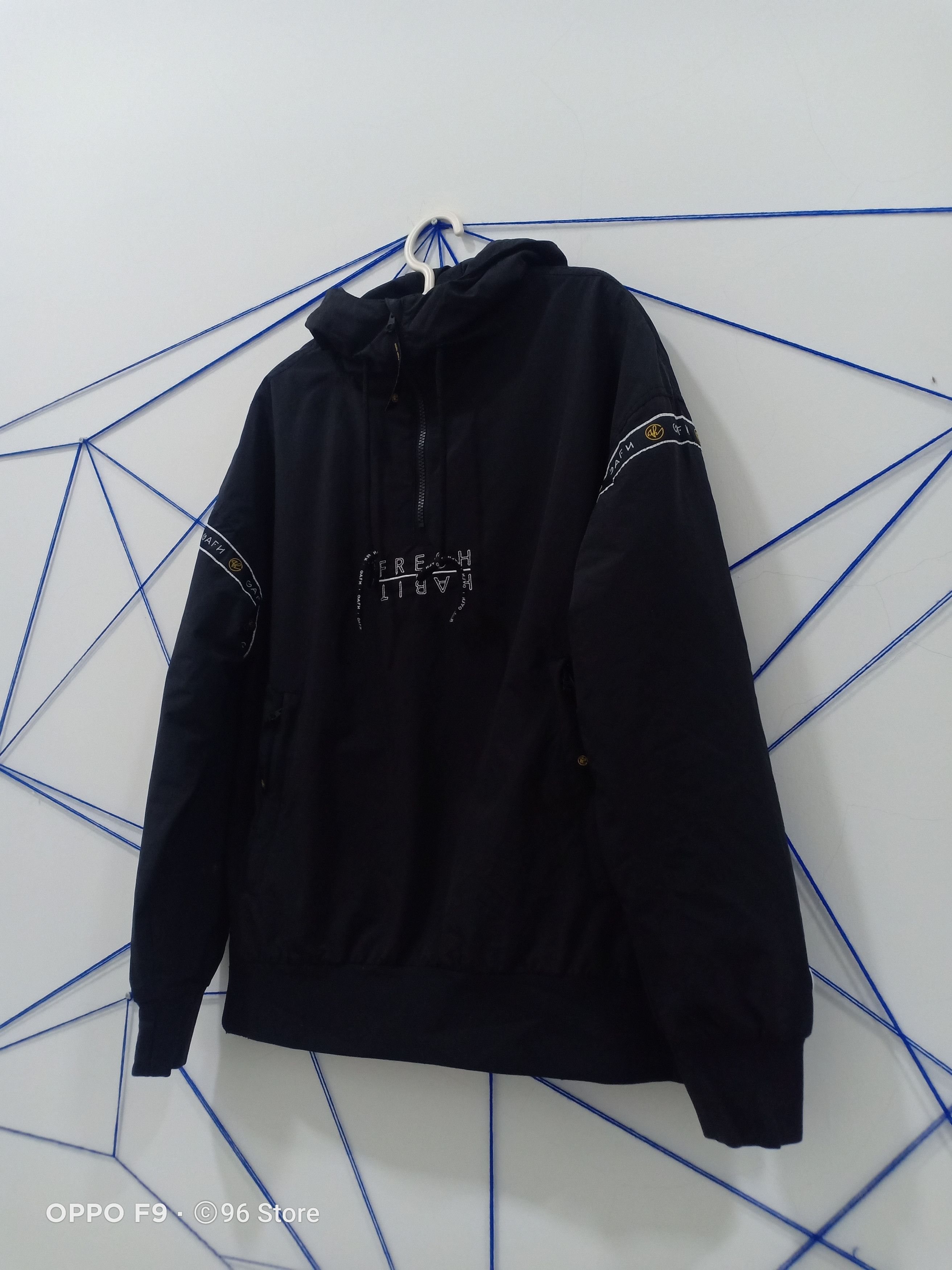 Japanese Brand Japanese GAFH Half Zip Black Nylon Hoodie Jacket Size US S / EU 44-46 / 1 - 4 Thumbnail