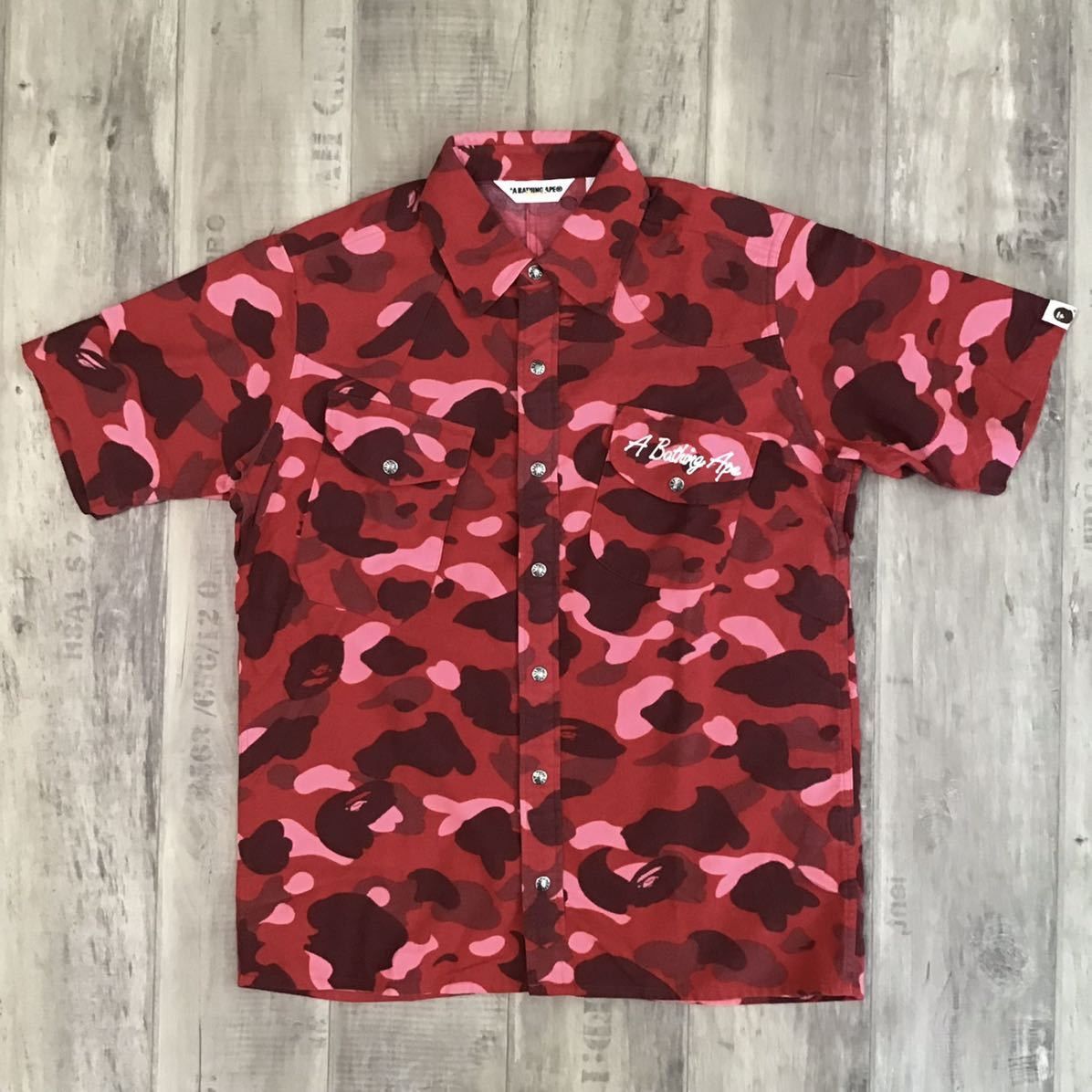 Bape BAPE camo Short sleeve shirt red camo Size US M / EU 48-50 / 2 - 1 Thumbnail