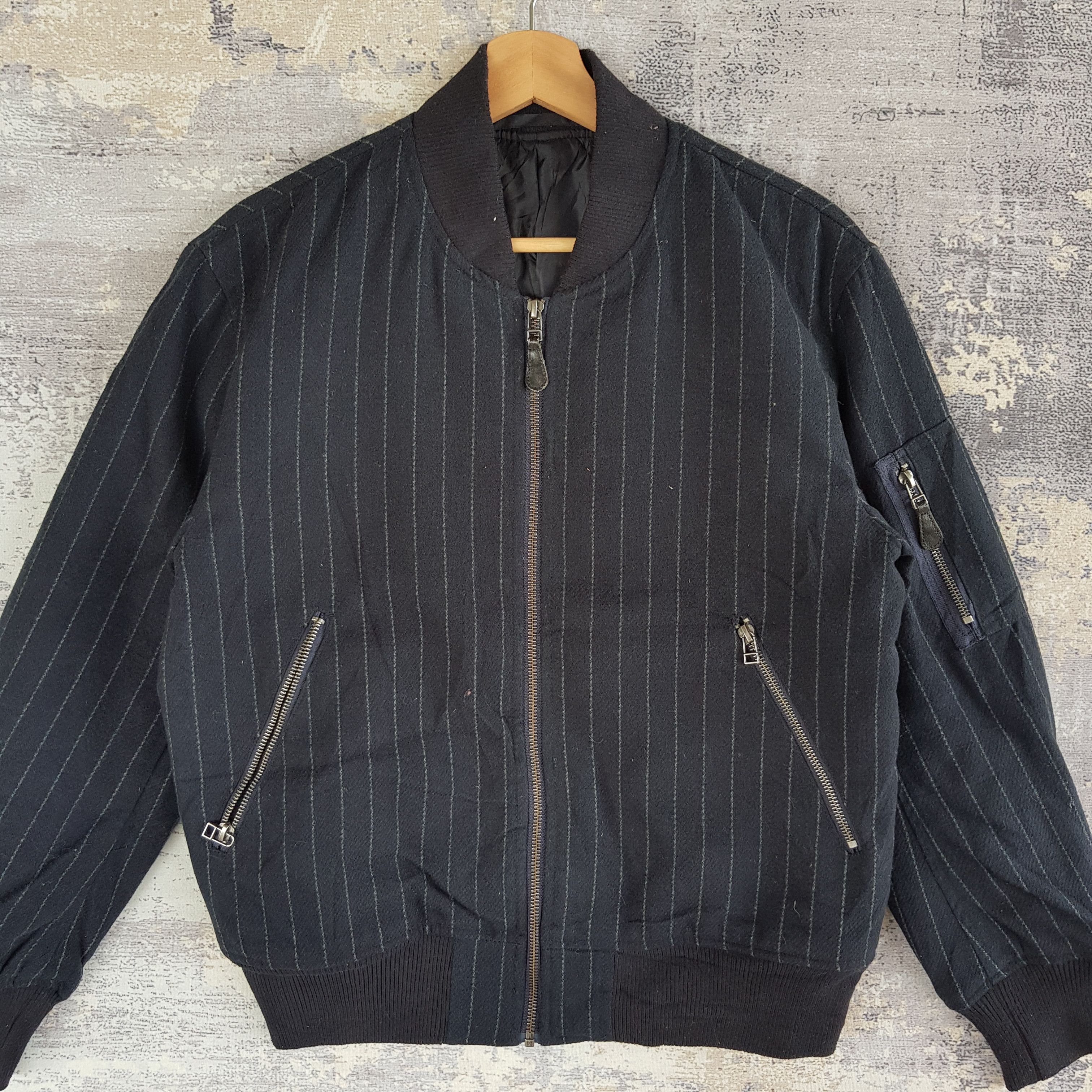 Japanese Brand × Vintage Japanese Varsity Flight Jacket Japanese Zipper Wool Jacket Size US M / EU 48-50 / 2 - 3 Thumbnail