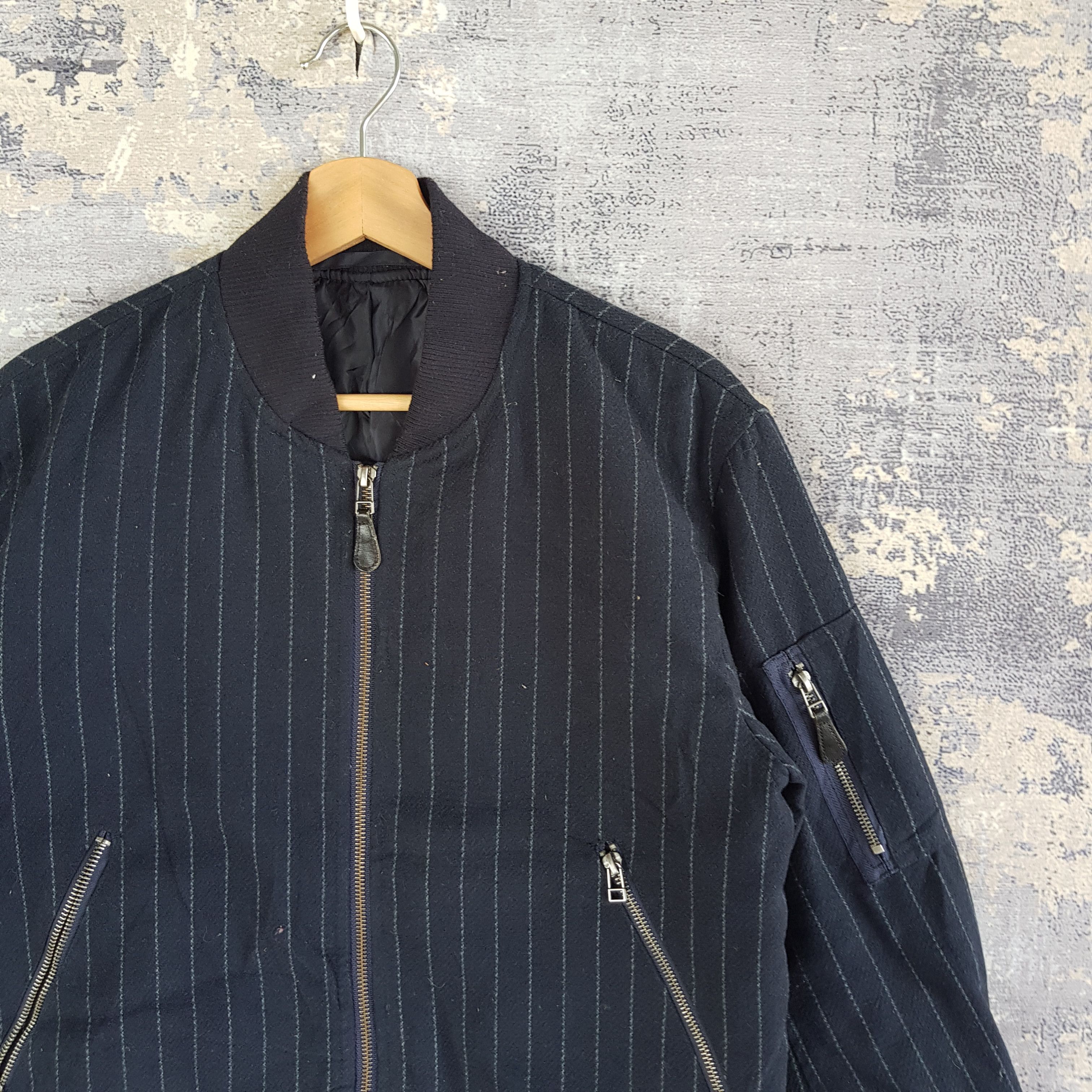 Japanese Brand × Vintage Japanese Varsity Flight Jacket Japanese Zipper Wool Jacket Size US M / EU 48-50 / 2 - 4 Thumbnail