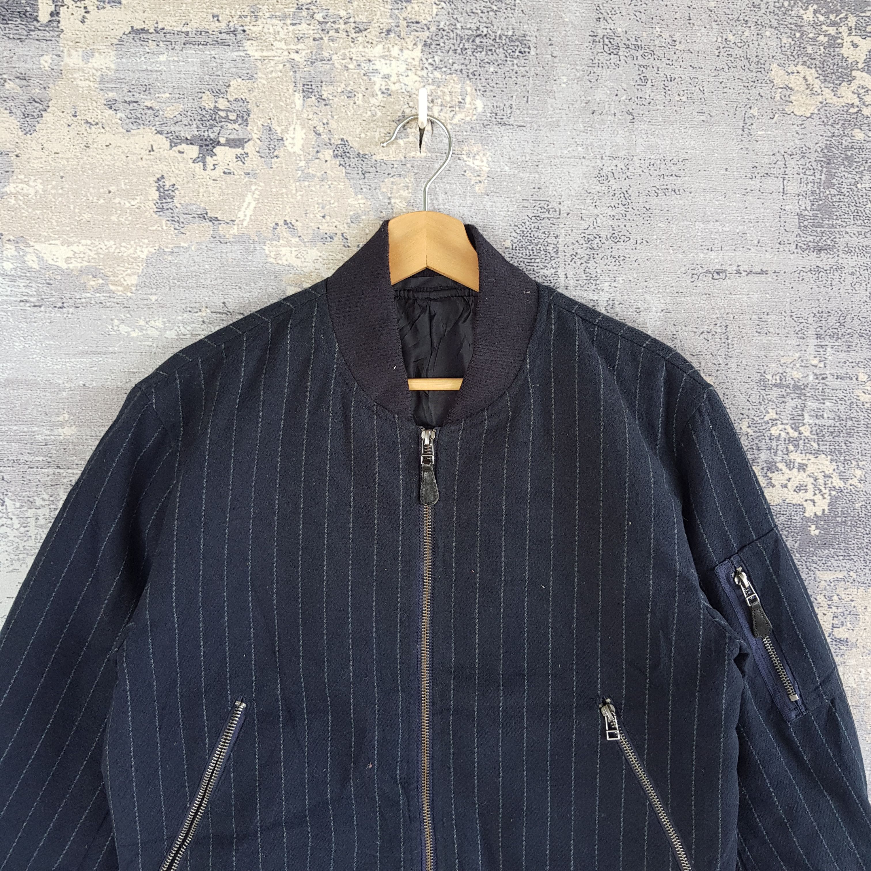 Japanese Brand × Vintage Japanese Varsity Flight Jacket Japanese Zipper Wool Jacket Size US M / EU 48-50 / 2 - 2 Thumbnail