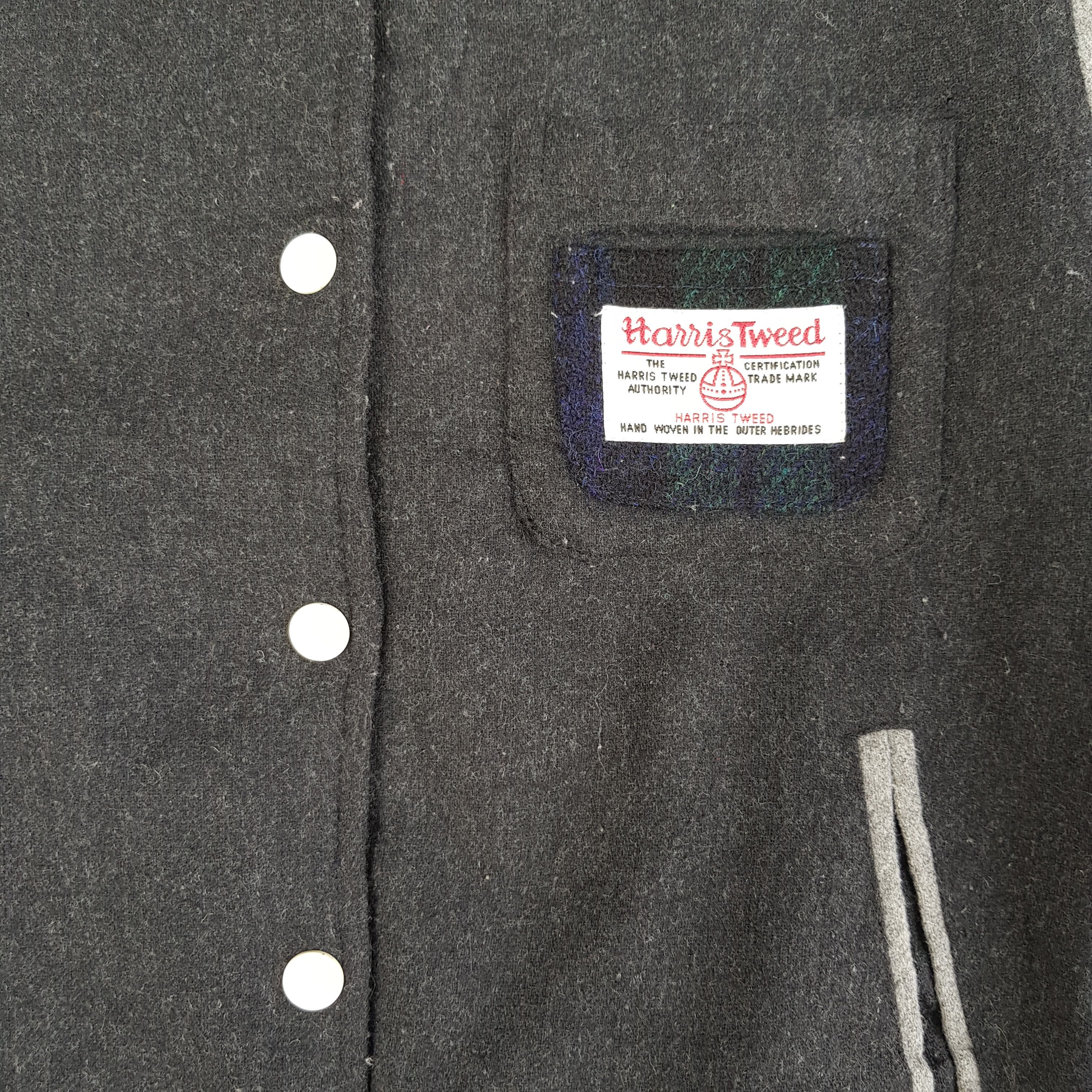 Japanese Brand × Vintage Vintage Harris Tweed Varsity Jacket Wool Jacket - BS70059. Size US S / EU 44-46 / 1 - 5 Thumbnail
