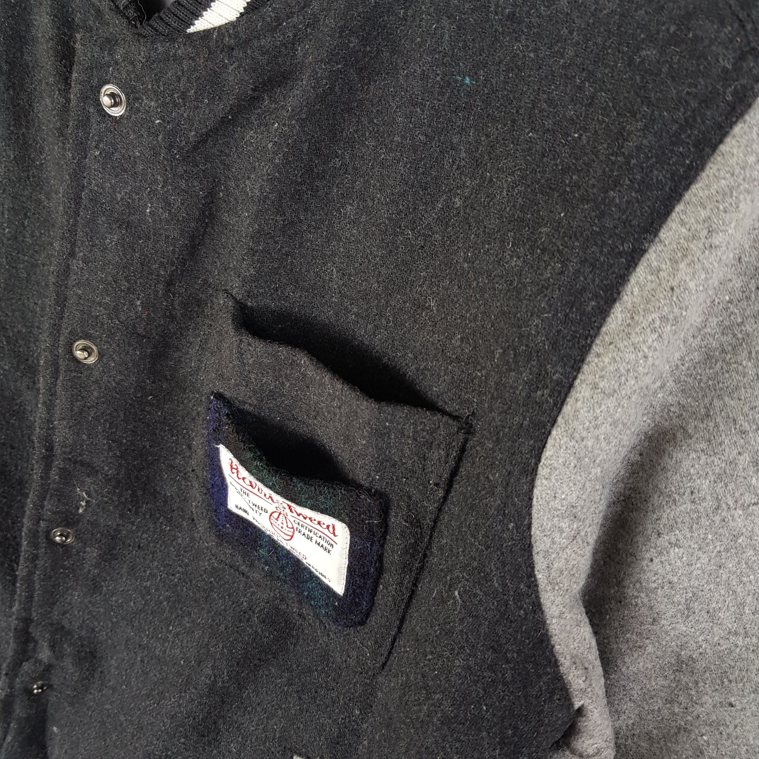 Japanese Brand × Vintage Vintage Harris Tweed Varsity Jacket Wool Jacket - BS70059. Size US S / EU 44-46 / 1 - 10 Thumbnail