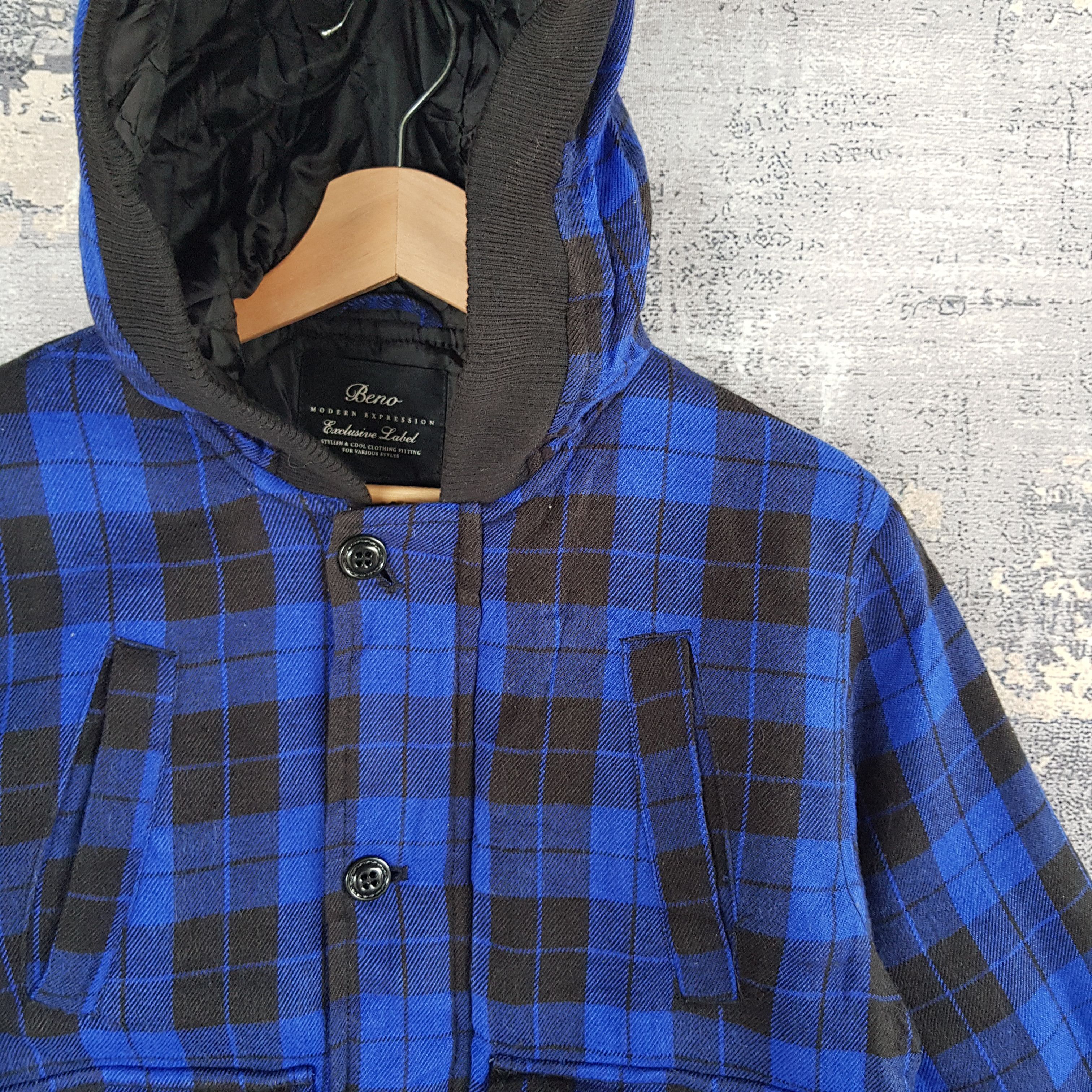 Japanese Brand × Vintage Japanese Checkered Varsity Jacket Hoodie Wool Jackets Size US S / EU 44-46 / 1 - 4 Thumbnail