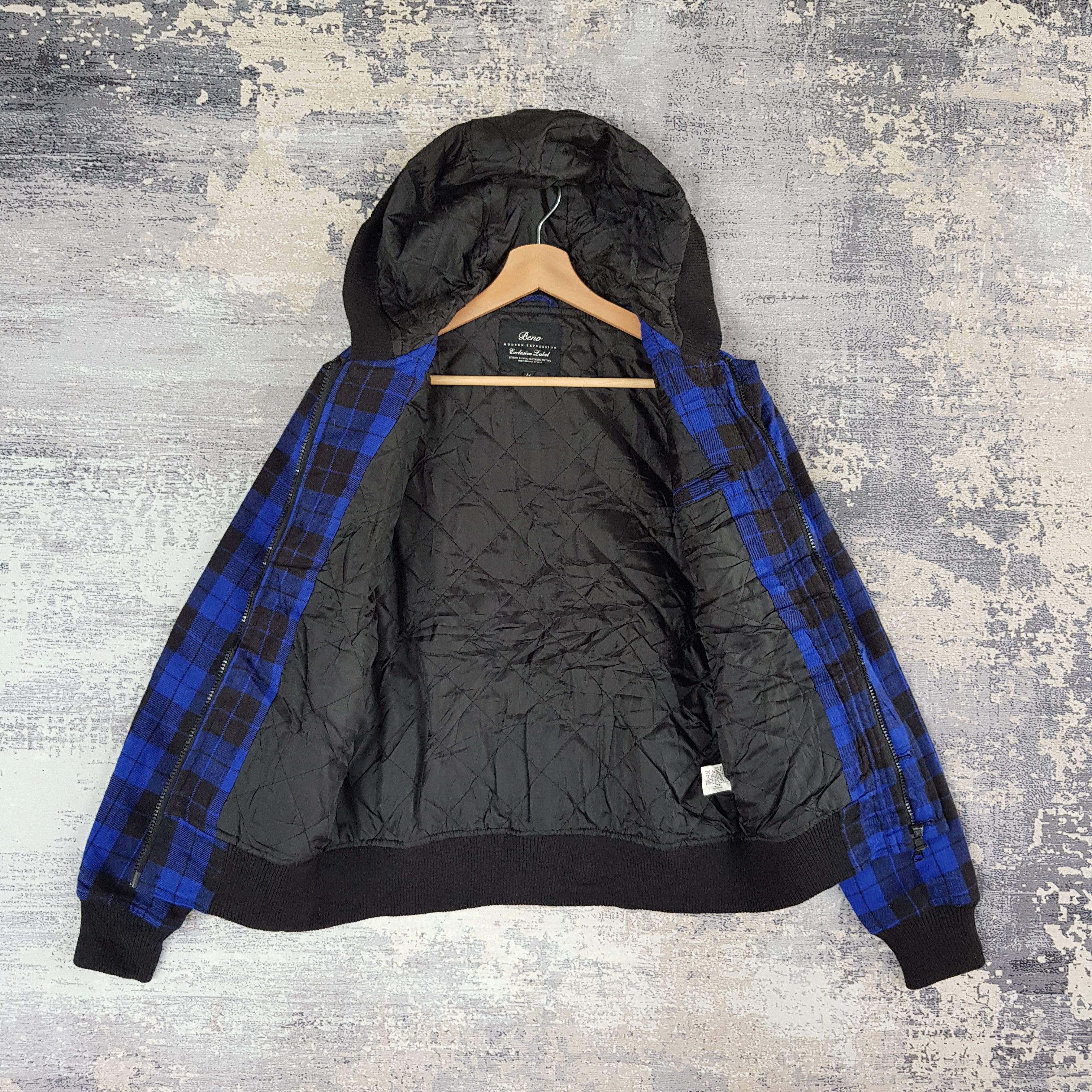 Japanese Brand × Vintage Japanese Checkered Varsity Jacket Hoodie Wool Jackets Size US S / EU 44-46 / 1 - 5 Thumbnail
