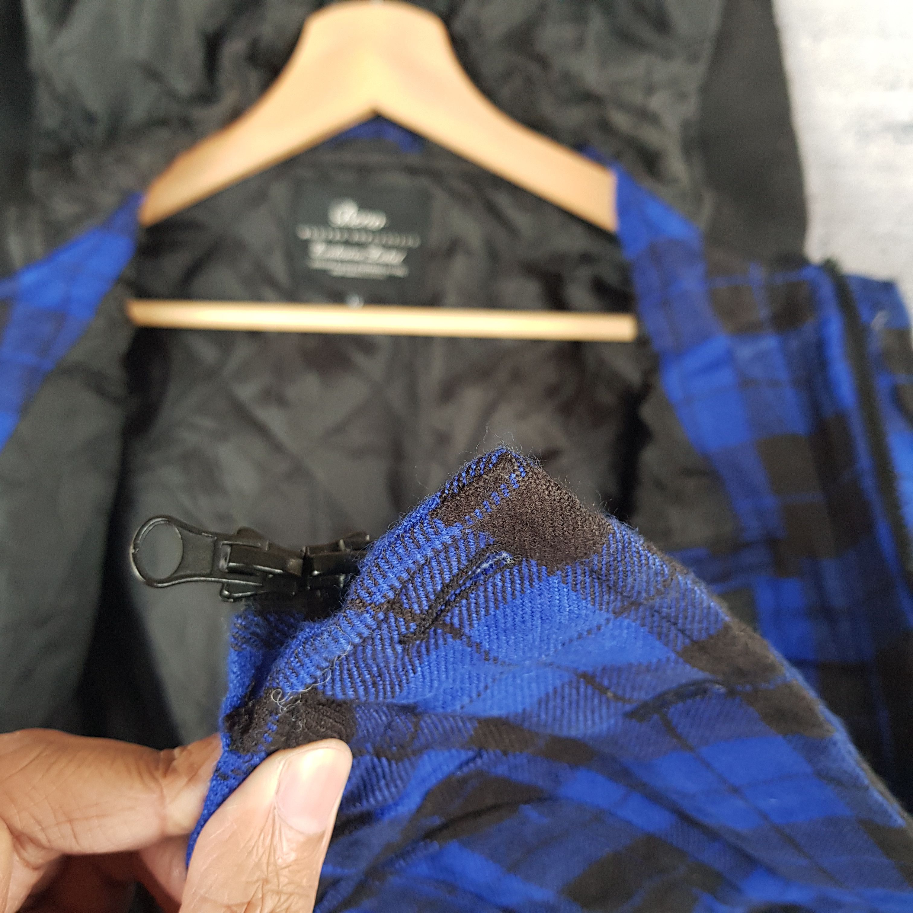 Japanese Brand × Vintage Japanese Checkered Varsity Jacket Hoodie Wool Jackets Size US S / EU 44-46 / 1 - 9 Thumbnail