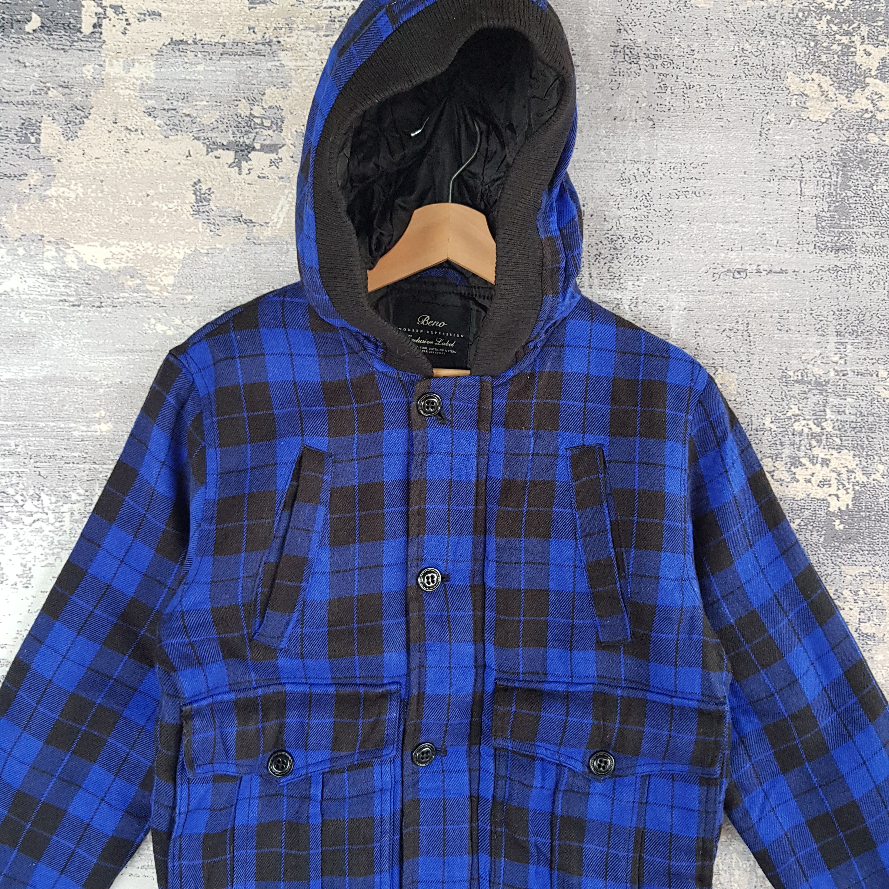 Japanese Brand × Vintage Japanese Checkered Varsity Jacket Hoodie Wool Jackets Size US S / EU 44-46 / 1 - 2 Thumbnail