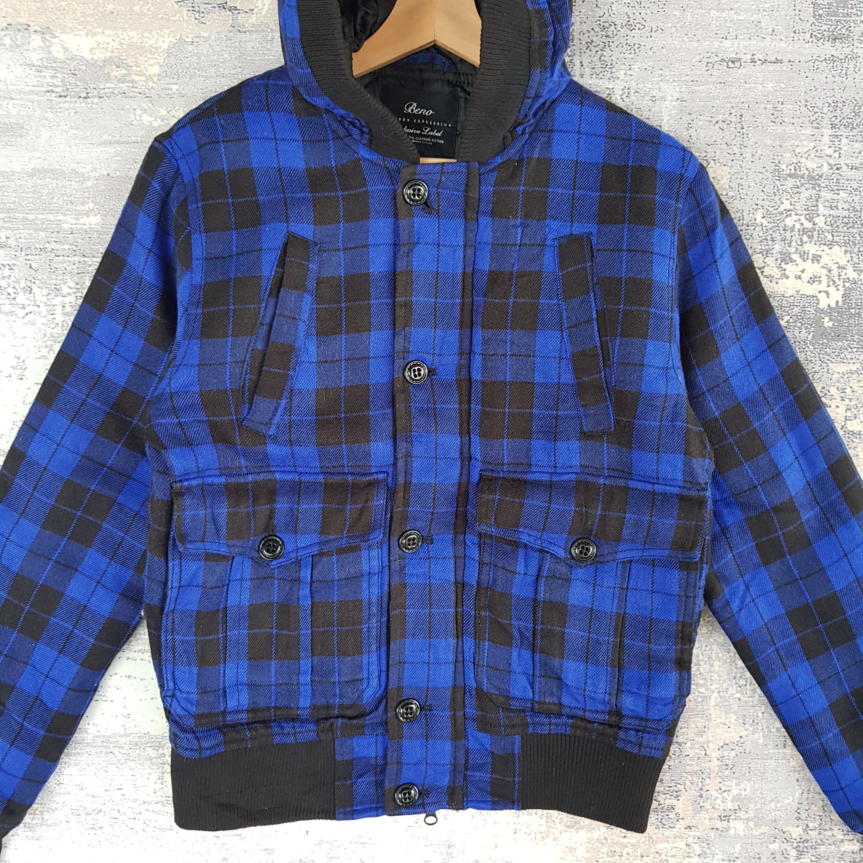 Japanese Brand × Vintage Japanese Checkered Varsity Jacket Hoodie Wool Jackets Size US S / EU 44-46 / 1 - 3 Thumbnail