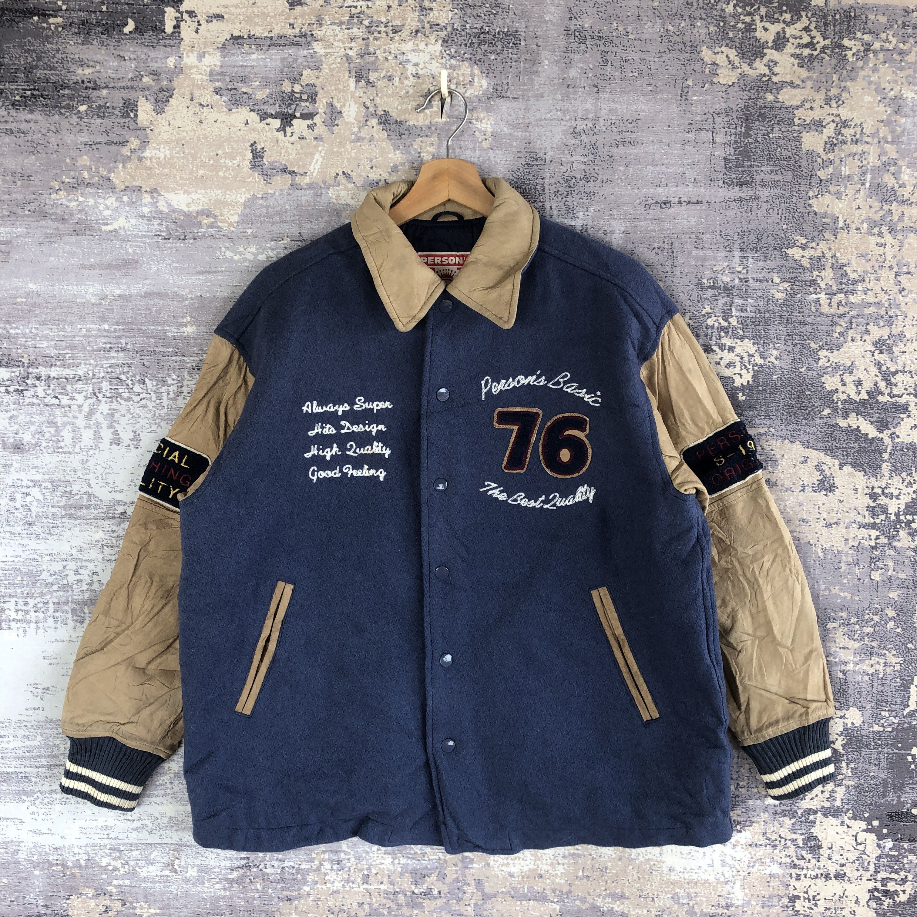 Vintage Vintage Person Varsity Jacket Japanese Baseball Wool Jacket ...