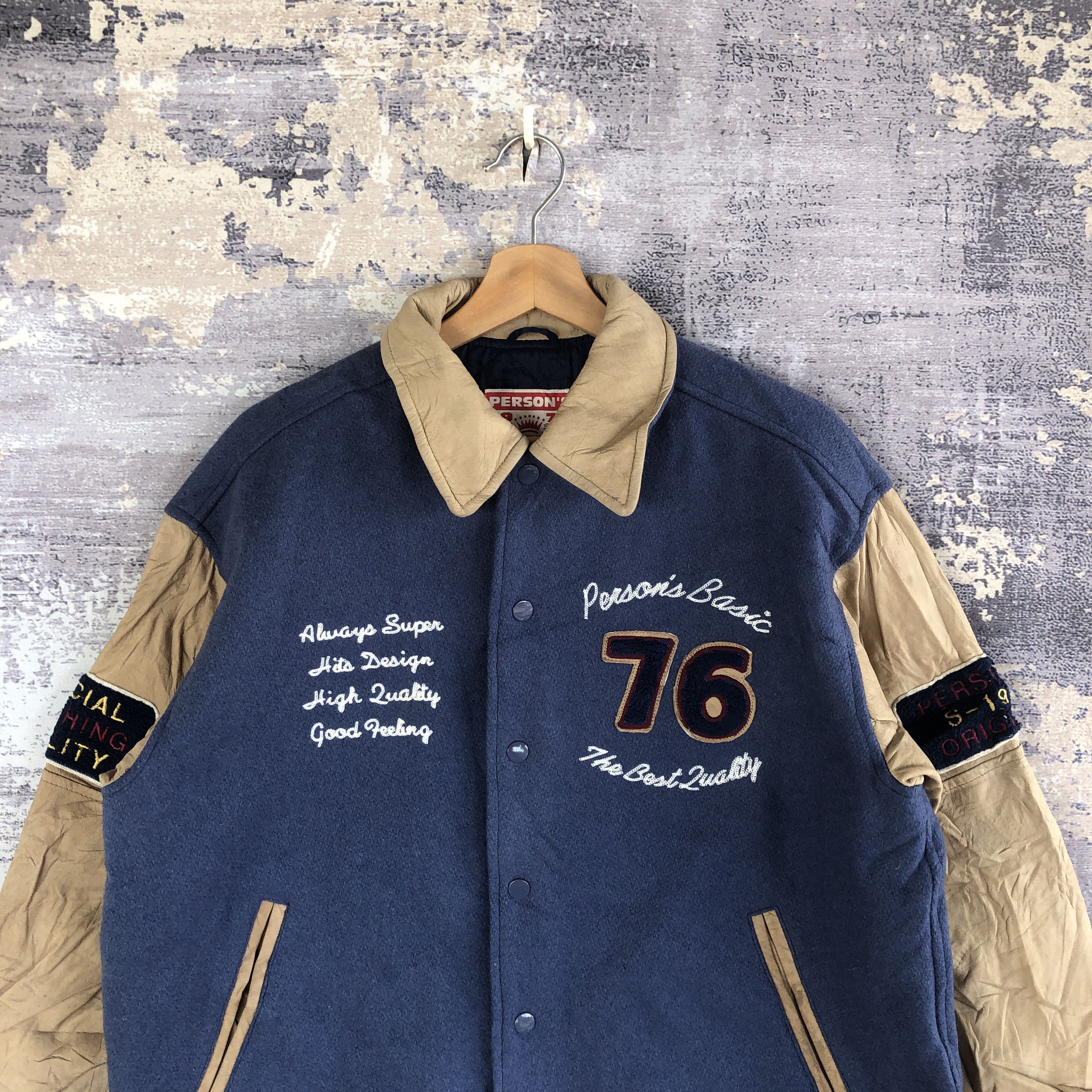 Vintage Vintage Person Varsity Jacket Japanese Baseball Wool Jacket Size US L / EU 52-54 / 3 - 3 Thumbnail