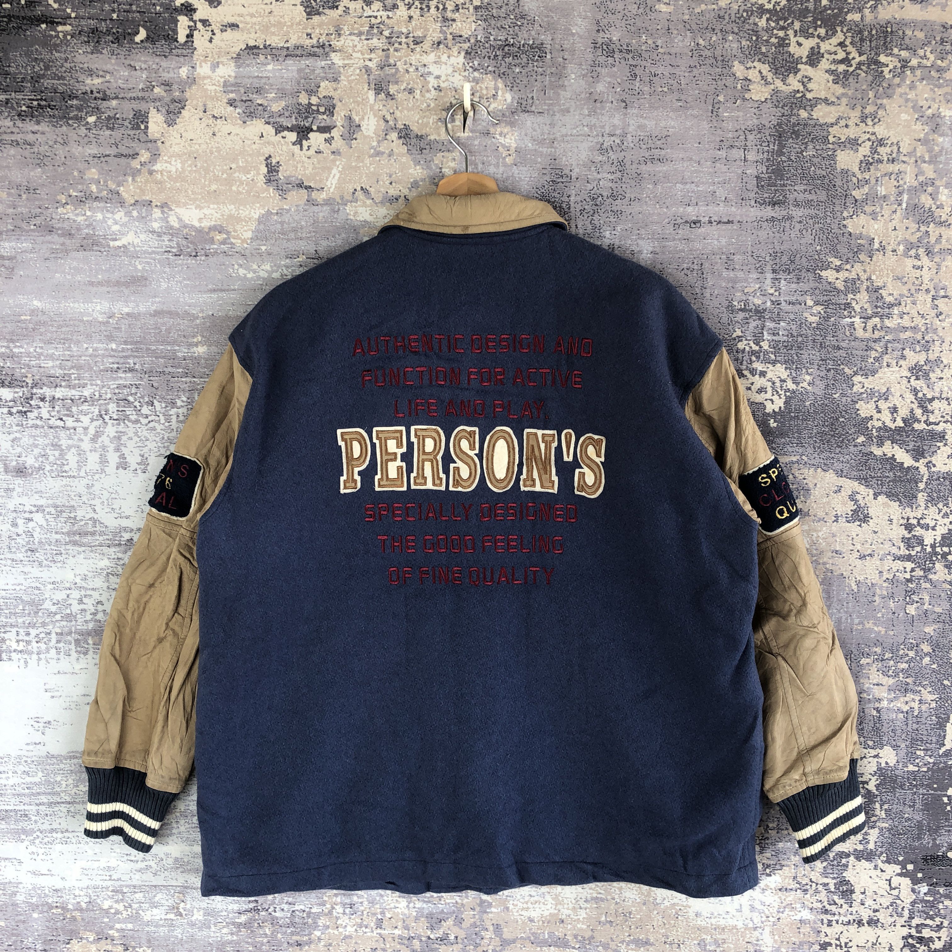 Vintage Vintage Person Varsity Jacket Japanese Baseball Wool Jacket Size US L / EU 52-54 / 3 - 2 Thumbnail