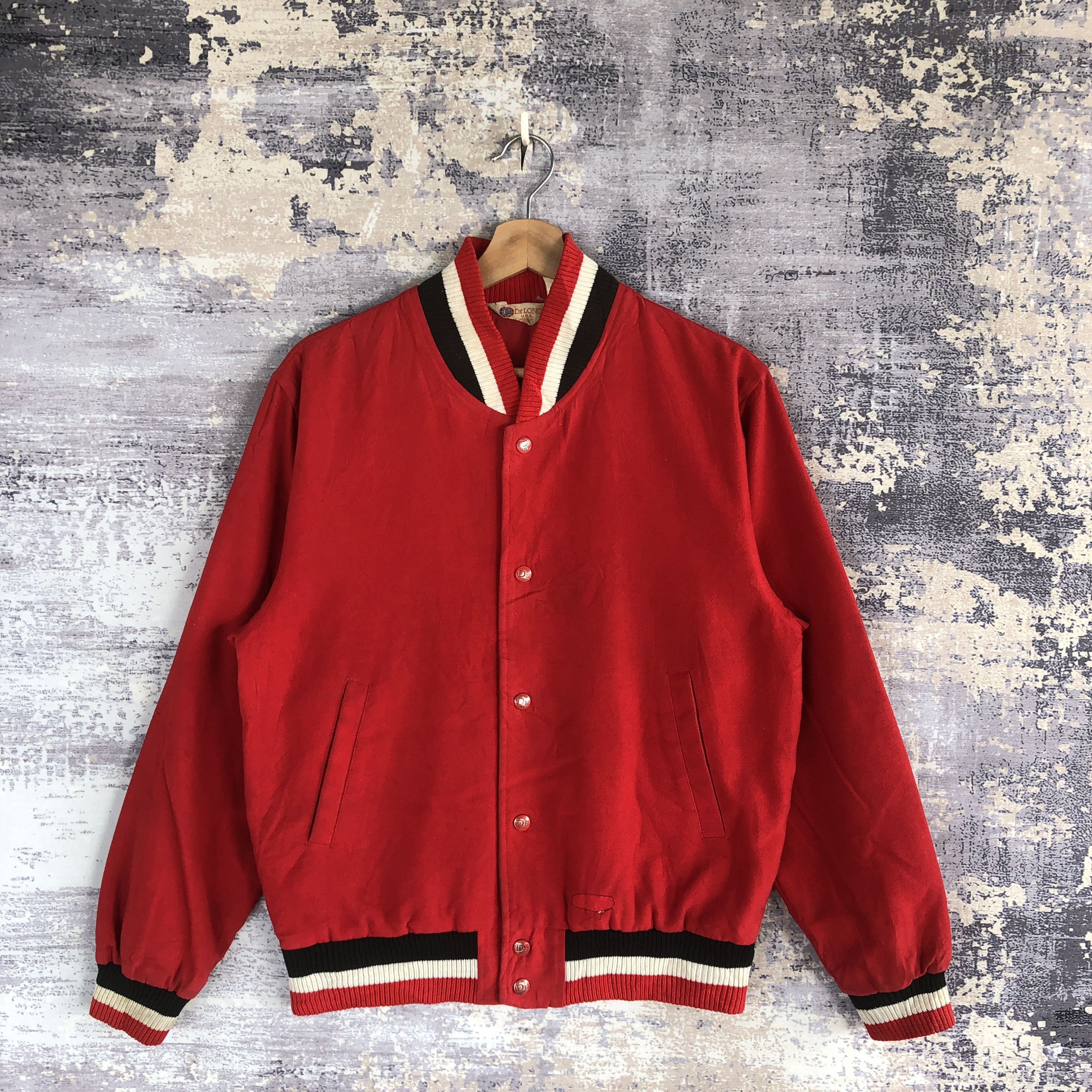 Delong × Vintage Vintage De Long Varsity Jacket Japanese Wool Jacket Size US M / EU 48-50 / 2 - 1 Thumbnail