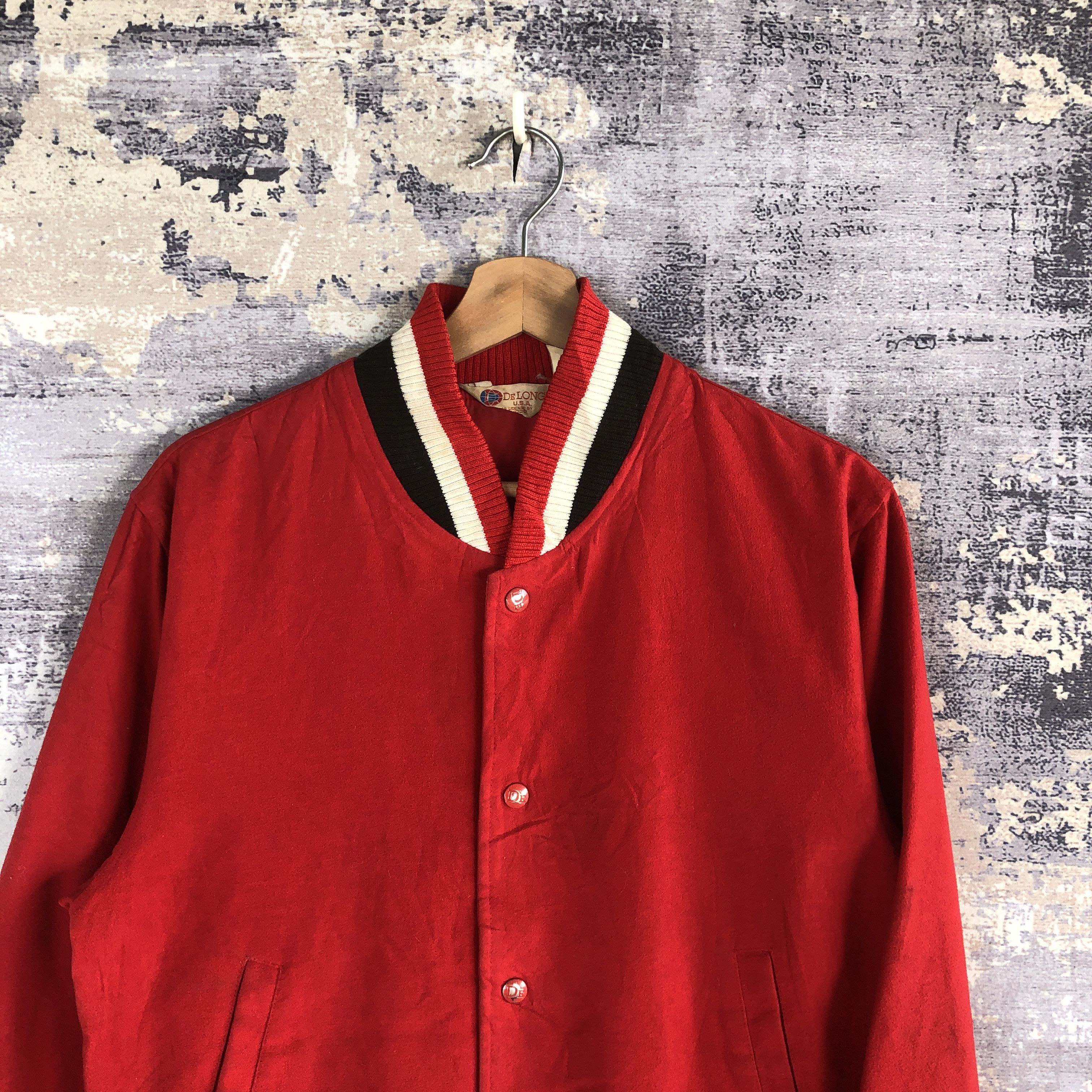 Delong × Vintage Vintage De Long Varsity Jacket Japanese Wool Jacket Size US M / EU 48-50 / 2 - 3 Thumbnail