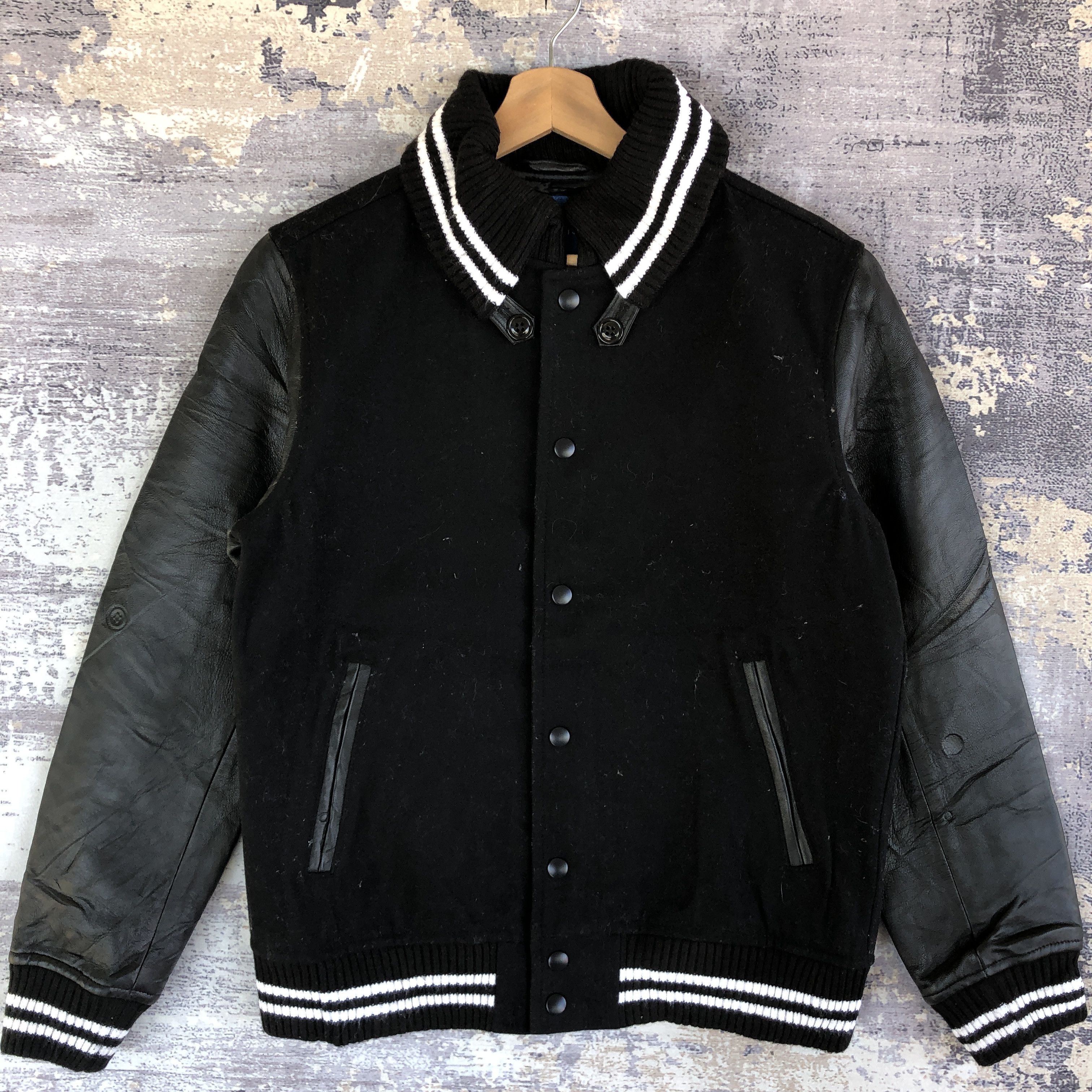 Beams Plus × Vintage Beams Varsity Jacket Japanese Leather Jacket Wool Jacket Size S / US 4 / IT 40 - 4 Thumbnail
