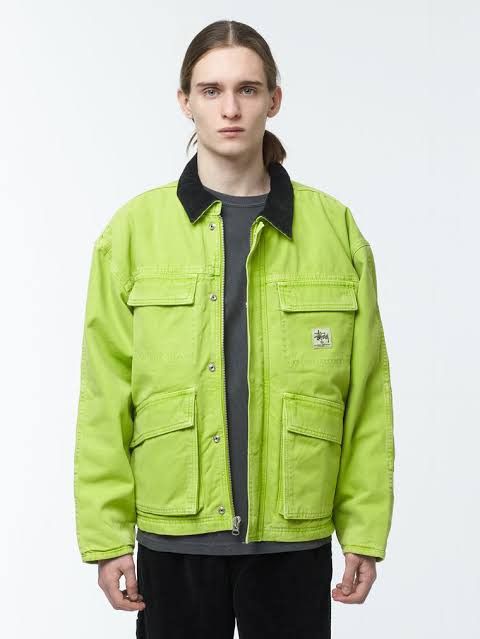 image of Stussy Canvas Shop Jacket in Neon, Men's (Size XL)