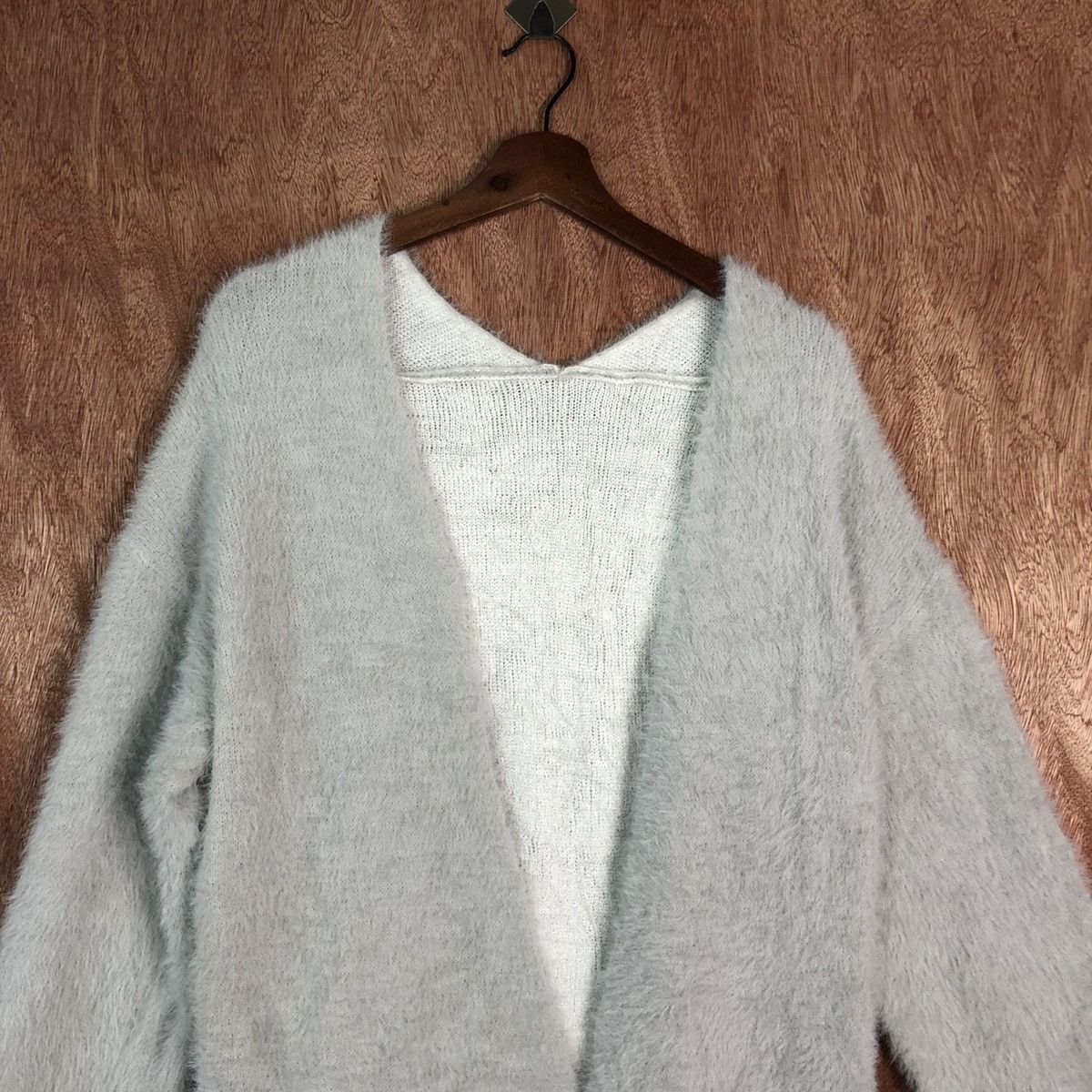 Japanese Brand DLL Rope Picnic Grey Mohair Shag Shaggy Cardigan #c309 Size US M / EU 48-50 / 2 - 2 Thumbnail