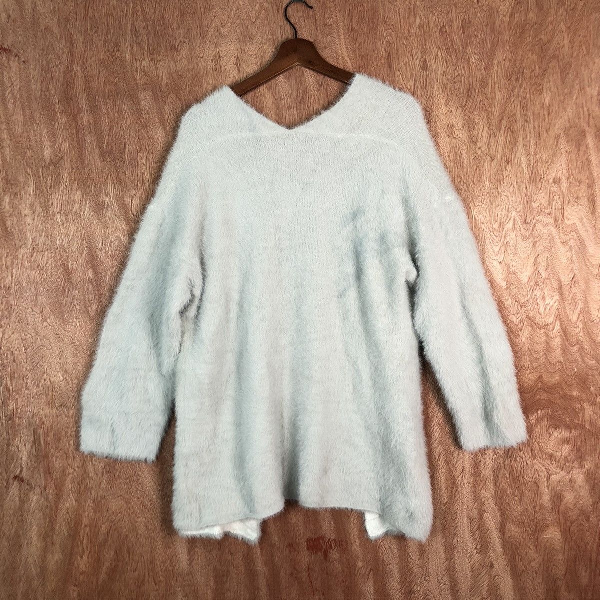 Japanese Brand DLL Rope Picnic Grey Mohair Shag Shaggy Cardigan #c309 Size US M / EU 48-50 / 2 - 8 Thumbnail