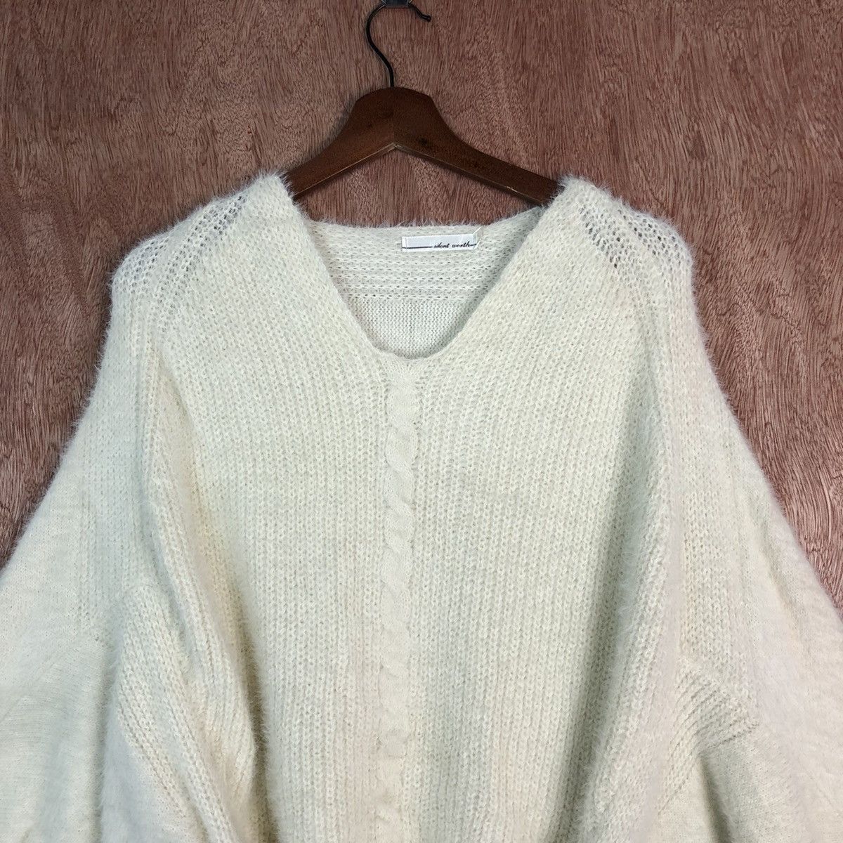 Homespun Knitwear Silent Worth White Shag Shaggy Knitwear #c327 Size US M / EU 48-50 / 2 - 2 Thumbnail