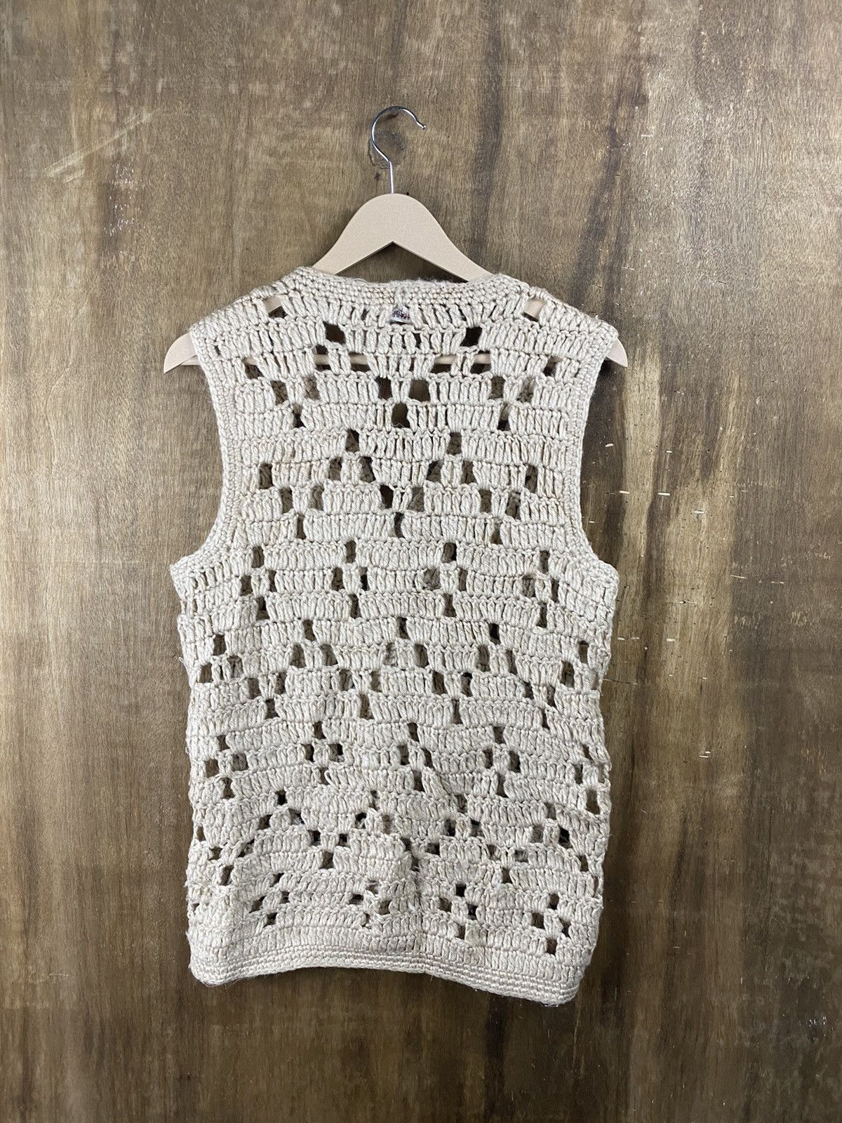 Homespun Knitwear × Japanese Brand Carina Crochet Mesh Net Japanese Cardigan Knitwear #Z064 Size US S / EU 44-46 / 1 - 8 Thumbnail