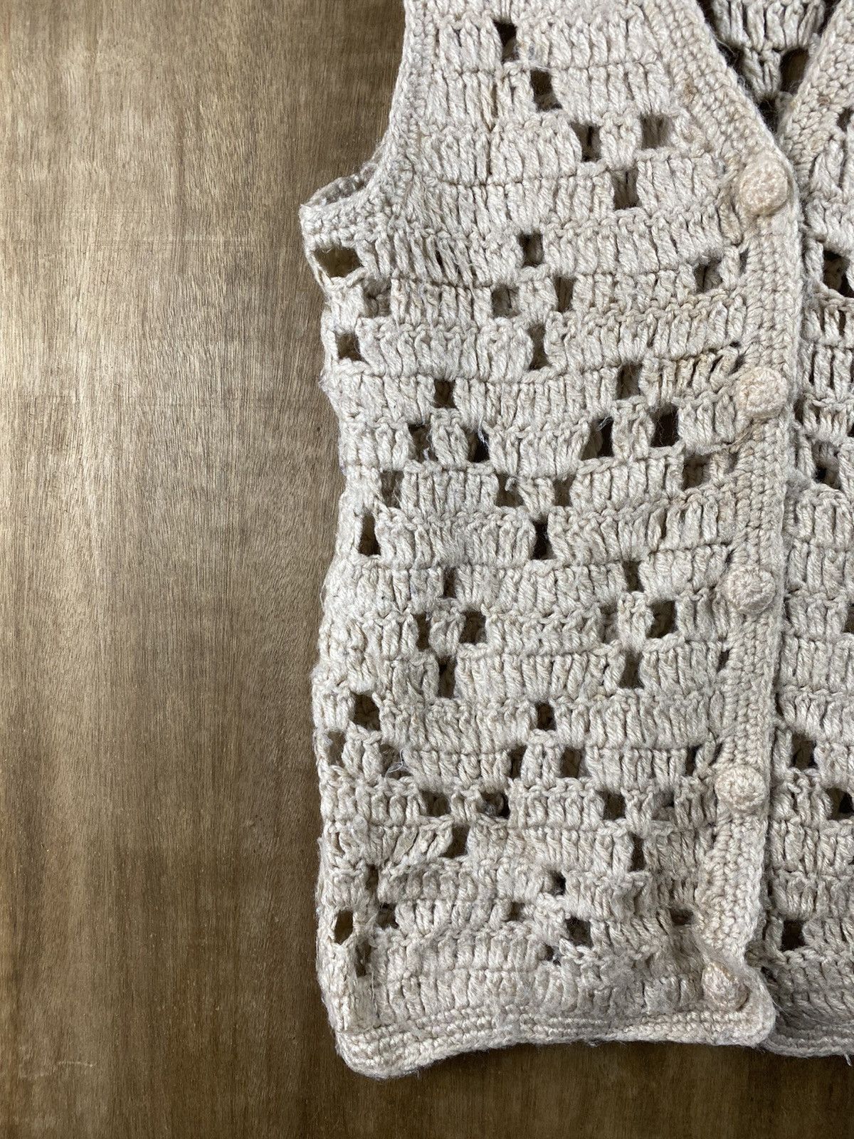 Homespun Knitwear × Japanese Brand Carina Crochet Mesh Net Japanese Cardigan Knitwear #Z064 Size US S / EU 44-46 / 1 - 6 Thumbnail