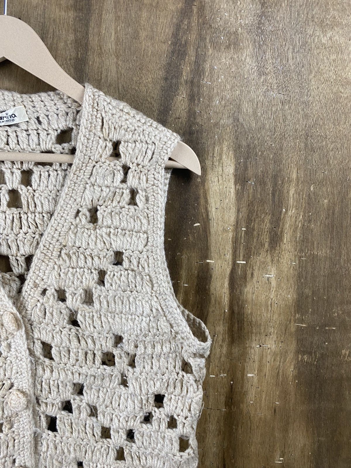 Homespun Knitwear × Japanese Brand Carina Crochet Mesh Net Japanese Cardigan Knitwear #Z064 Size US S / EU 44-46 / 1 - 3 Thumbnail