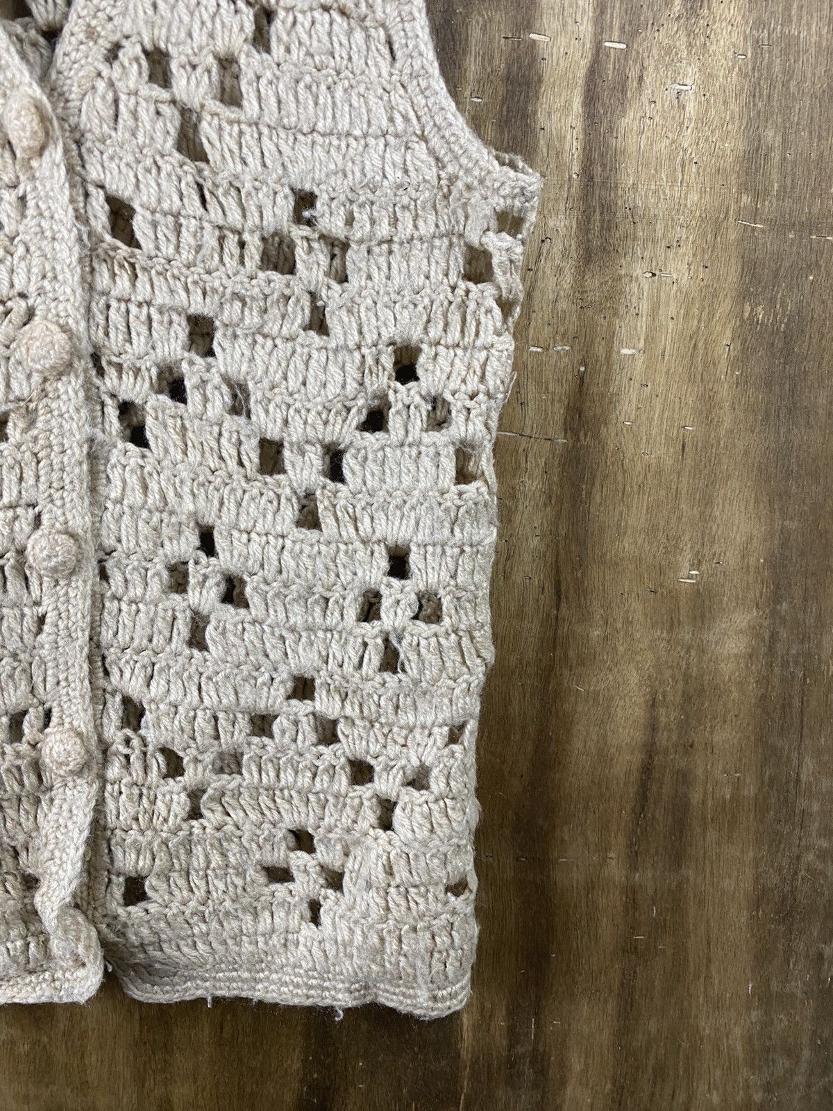 Homespun Knitwear × Japanese Brand Carina Crochet Mesh Net Japanese Cardigan Knitwear #Z064 Size US S / EU 44-46 / 1 - 5 Thumbnail